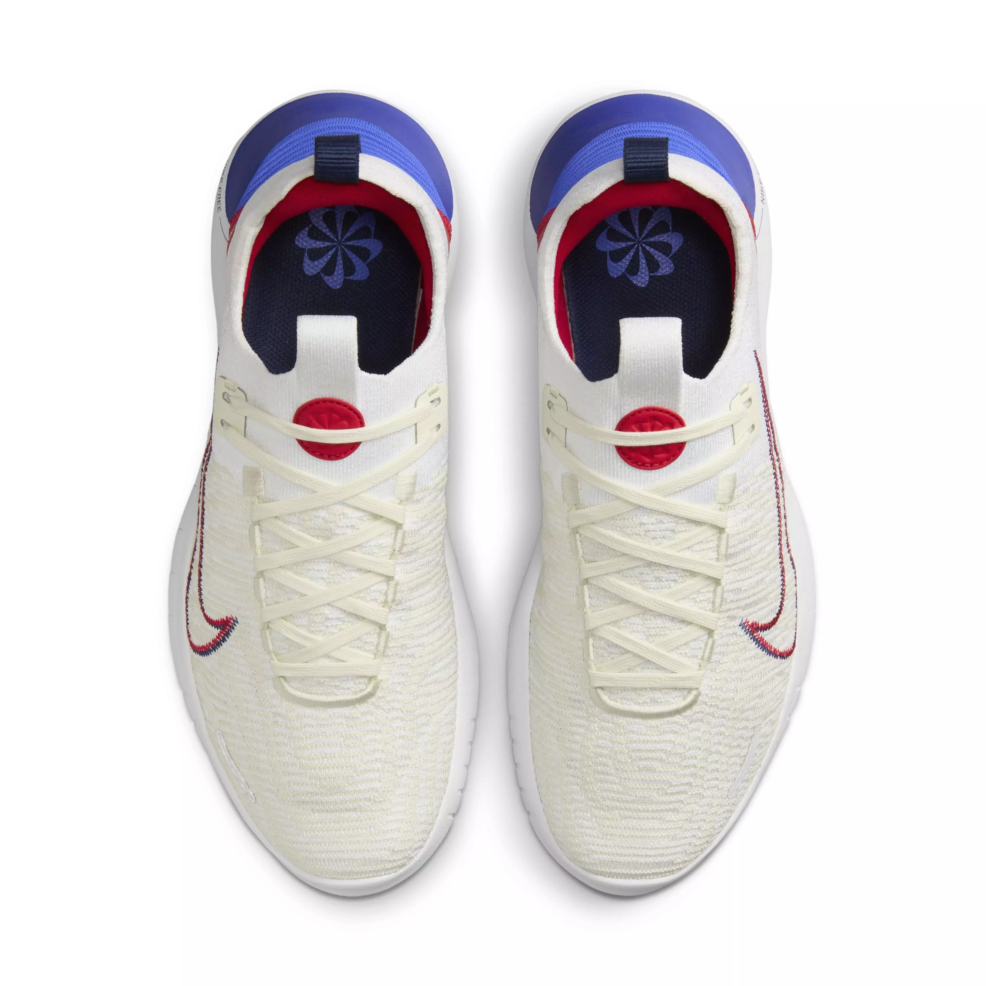 Nike Free RN NN "Beige/White/Red/Blue" Men's Running Shoe - BEIGE/WHITE/RED/BLUE