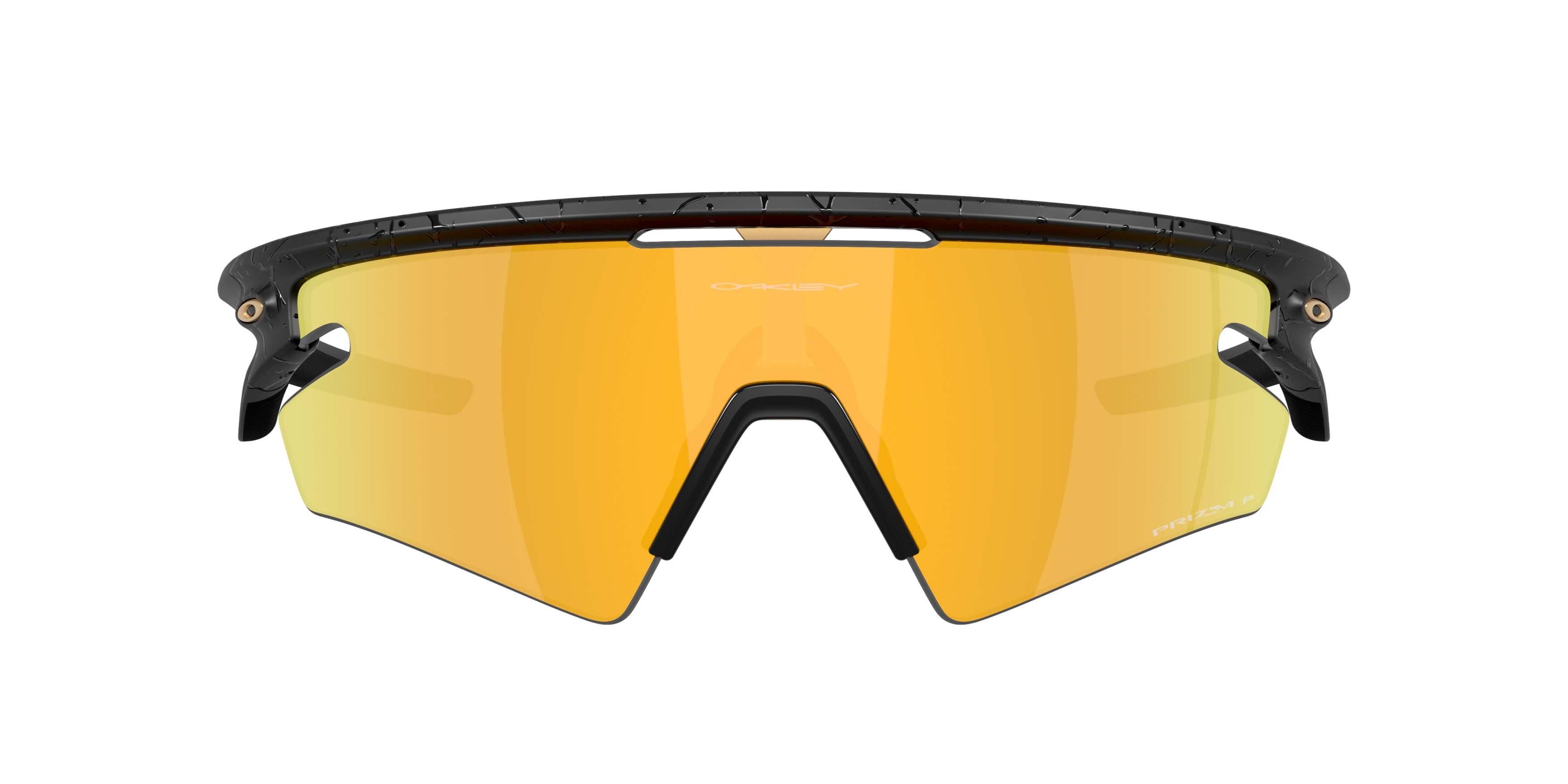 Oakley Sphaera Slash Gridiron Collection Prizm 24K Polarized Sunglasses &ndash; Matte Black Splatter - BLACK/GOLD Thumbnail View 2