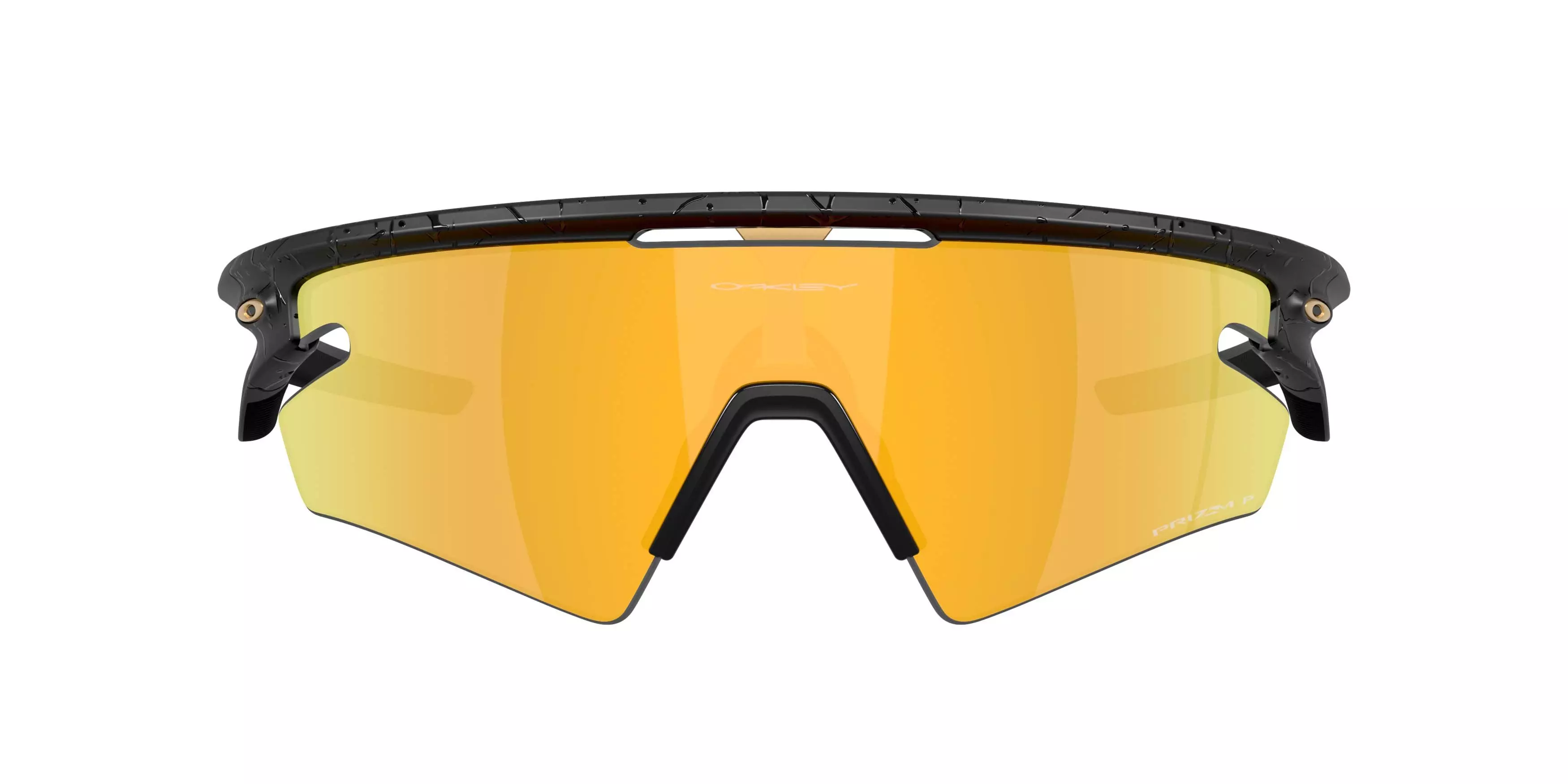 Oakley Sphaera Slash Gridiron Collection Prizm 24K Polarized Sunglasses &ndash; Matte Black Splatter - BLACK/GOLD