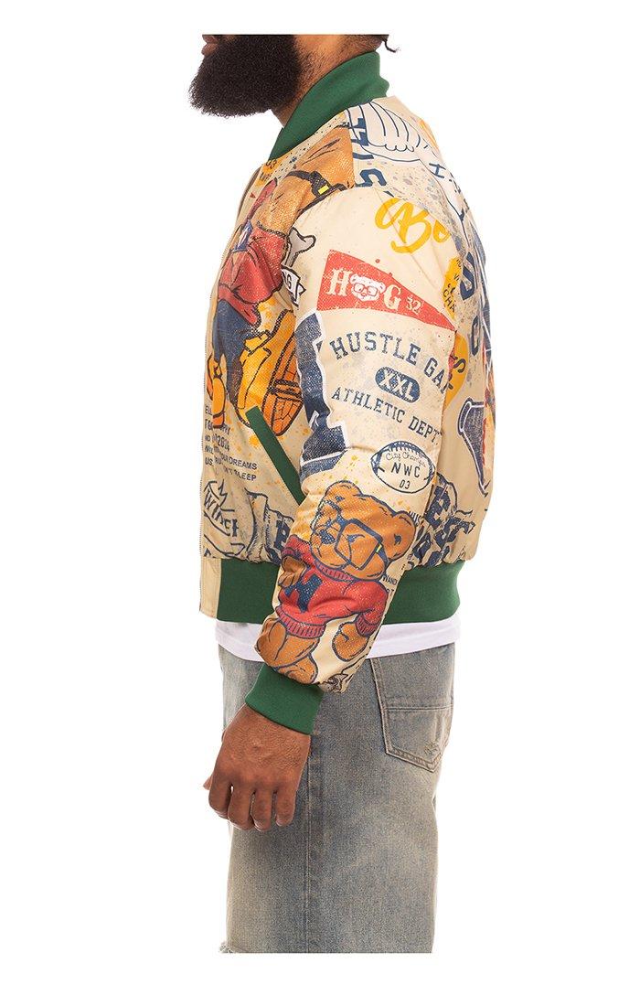 Hustle Gang Men's Team Cap Jacket - Khaki - KHAKI