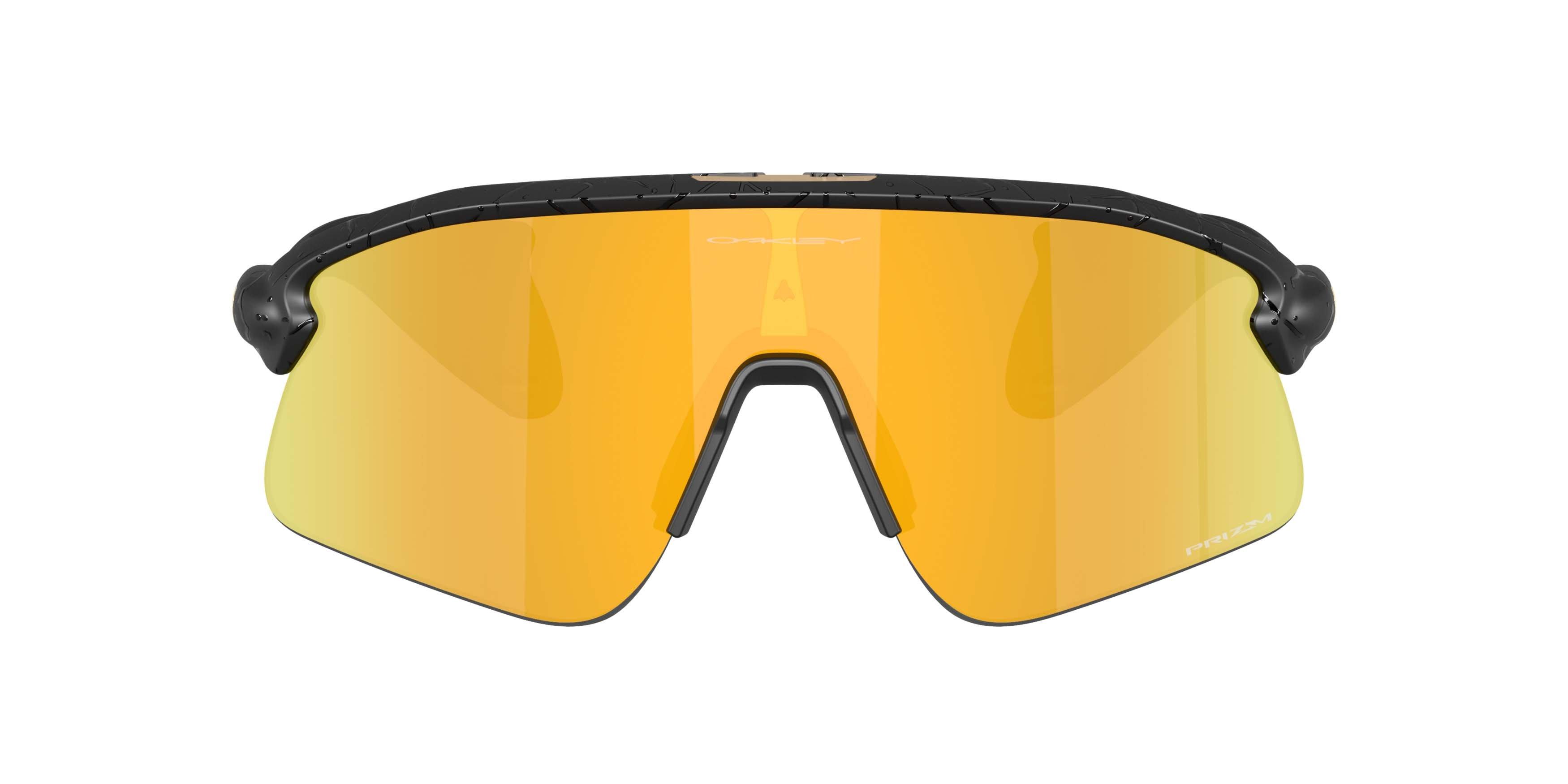 Oakley Stunt Devil Gridiron Collection Prizm 24K Sunglasses &ndash; Matte Black Splatter - BLACK/GOLD Thumbnail View 2