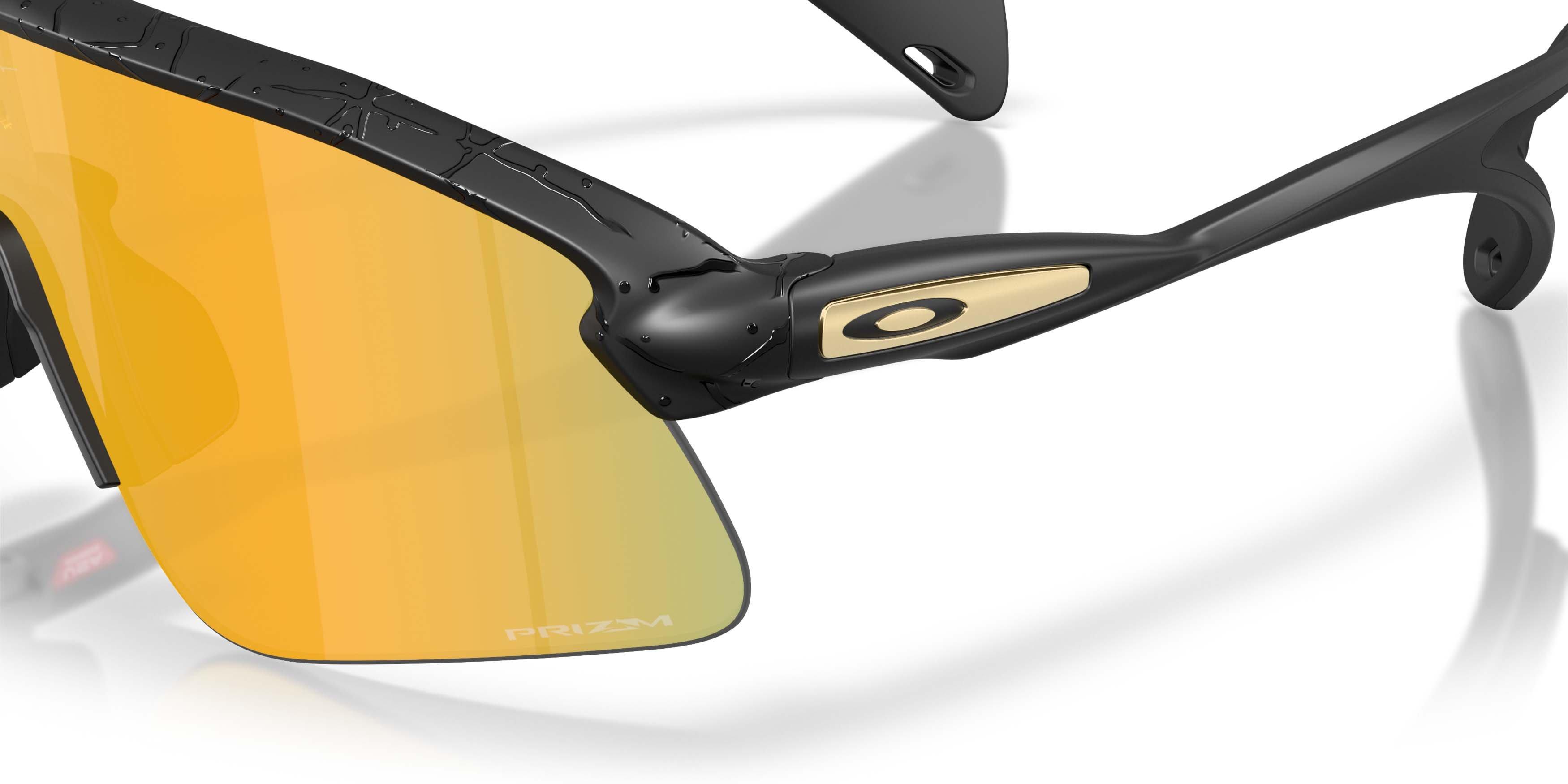 Oakley Stunt Devil Gridiron Collection Prizm 24K Sunglasses &ndash; Matte Black Splatter - BLACK/GOLD Thumbnail View 4