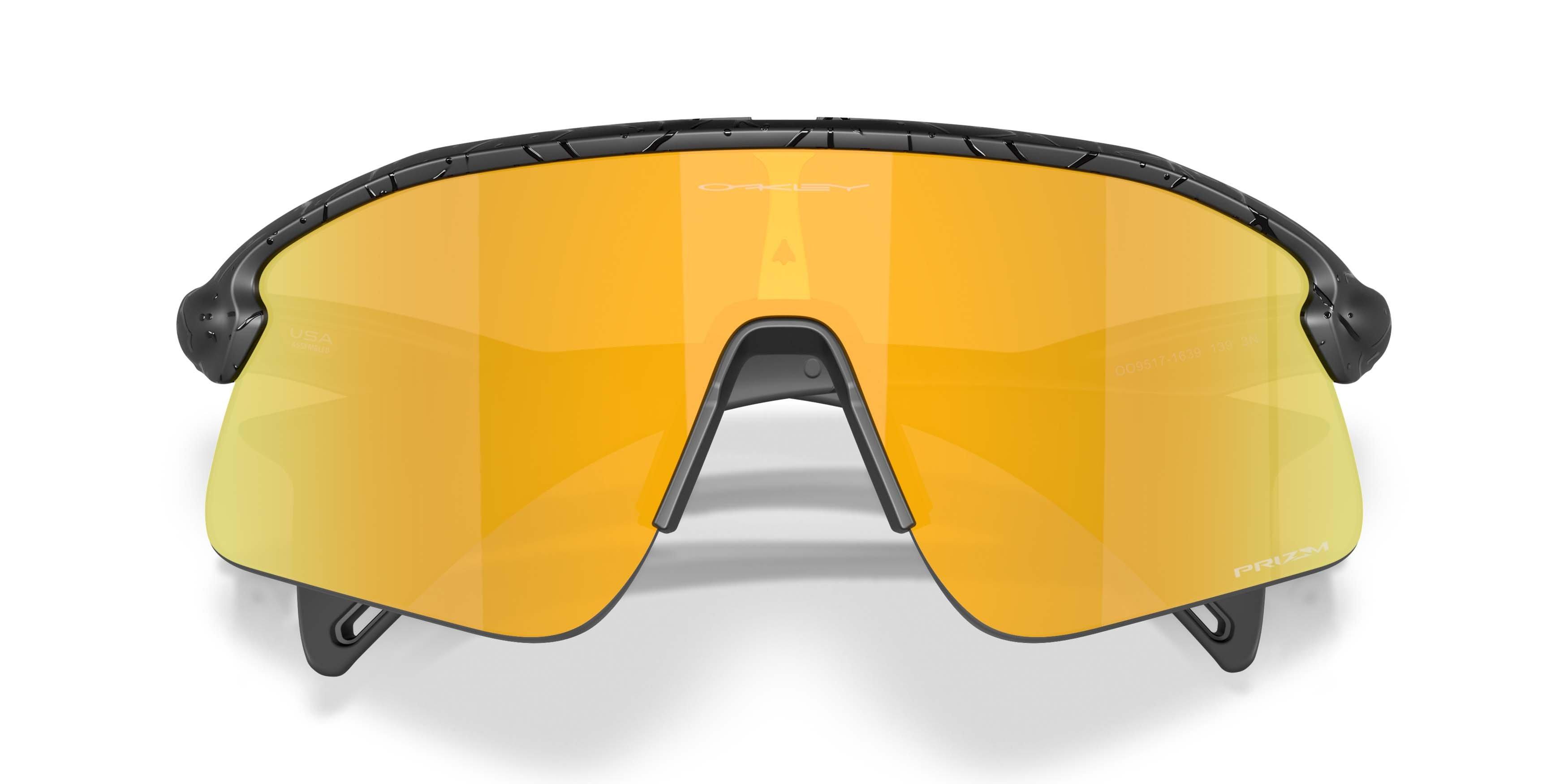 Oakley Stunt Devil Gridiron Collection Prizm 24K Sunglasses &ndash; Matte Black Splatter - BLACK/GOLD Thumbnail View 7