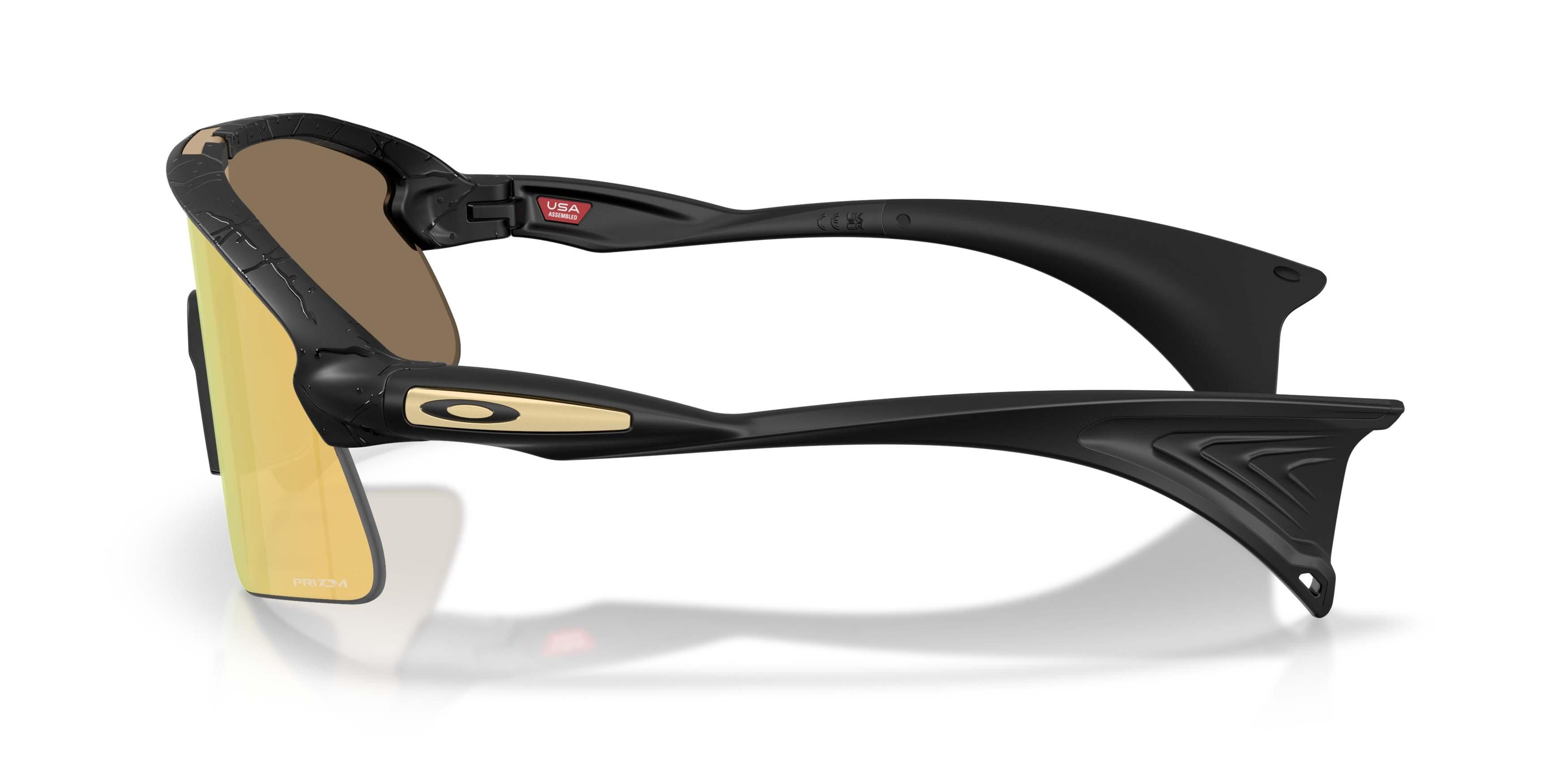 Oakley Stunt Devil Gridiron Collection Prizm 24K Sunglasses &ndash; Matte Black Splatter - BLACK/GOLD Thumbnail View 8