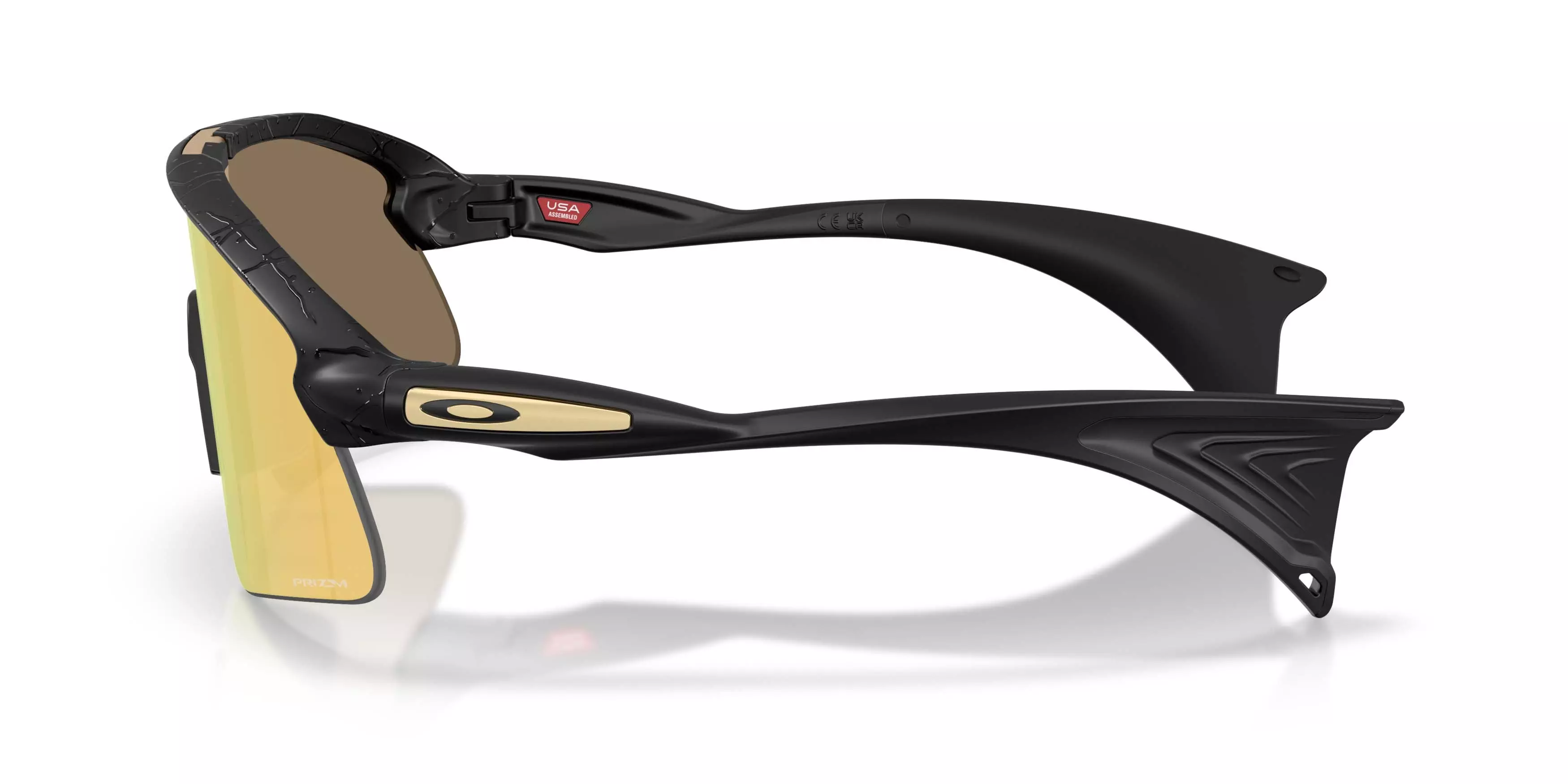 Oakley Stunt Devil Gridiron Collection Prizm 24K Sunglasses &ndash; Matte Black Splatter - BLACK/GOLD