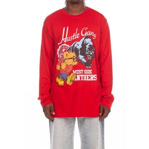 Hustle Gang Men's Prowlers Long Sleeve T-Shirt - Red - RED