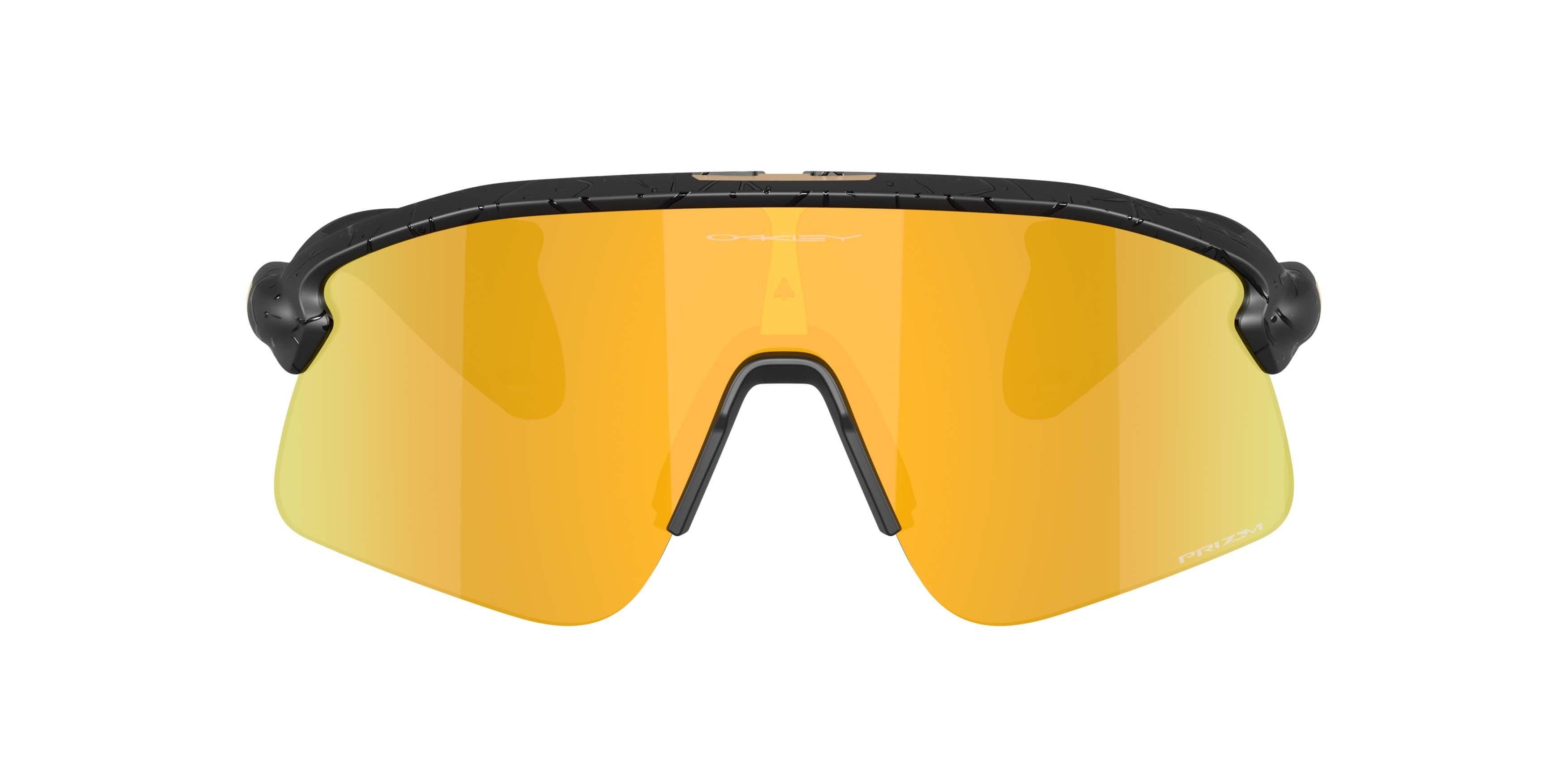 Oakley Stunt Devil S Gridiron Collection Prizm 24K Sunglasses &ndash; Matte Black Splatter - BLACK/GOLD Thumbnail View 2