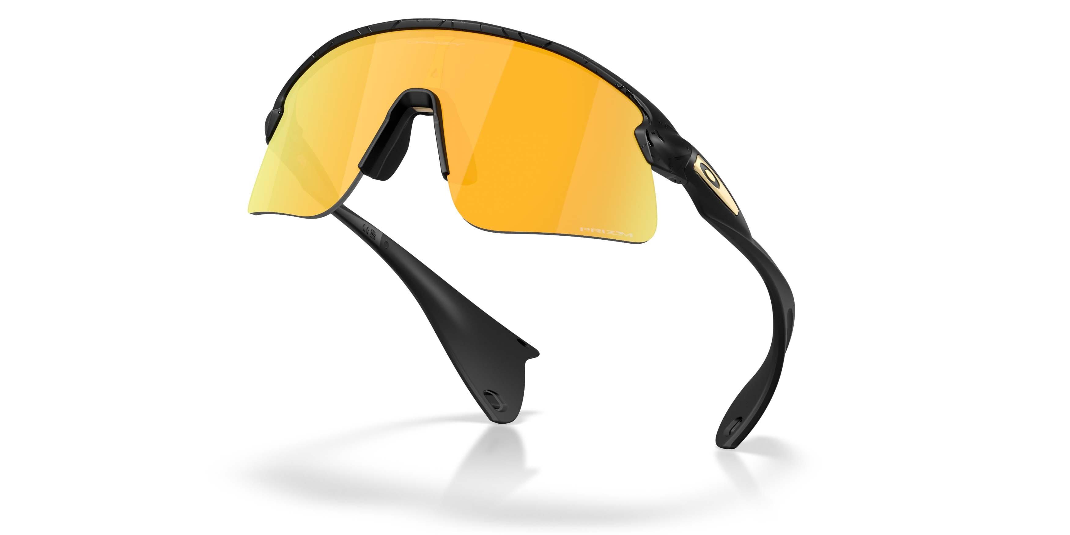 Oakley Stunt Devil S Gridiron Collection Prizm 24K Sunglasses &ndash; Matte Black Splatter - BLACK/GOLD Thumbnail View 3
