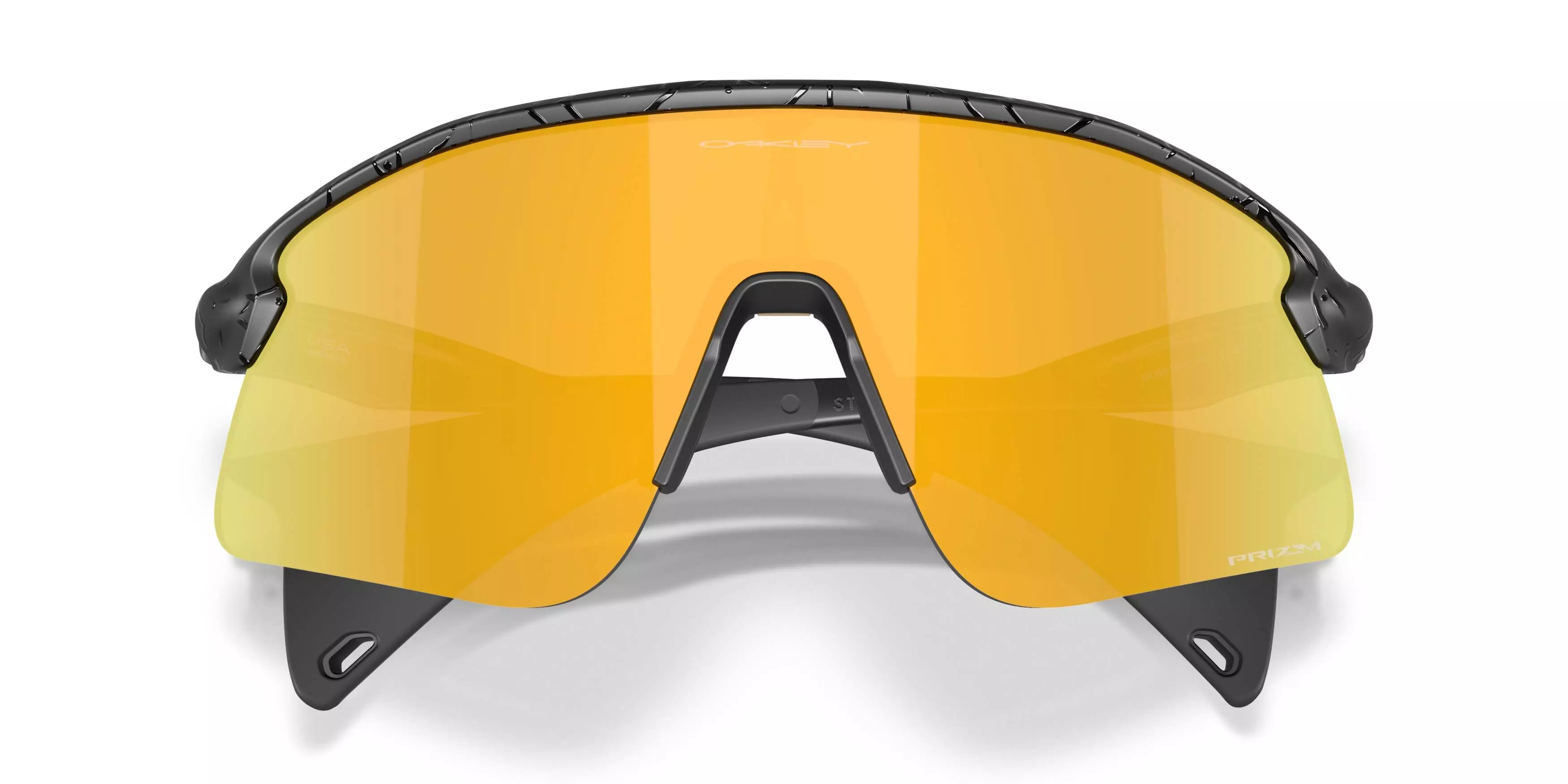 Oakley Stunt Devil S Gridiron Collection Prizm 24K Sunglasses &ndash; Matte Black Splatter - BLACK/GOLD