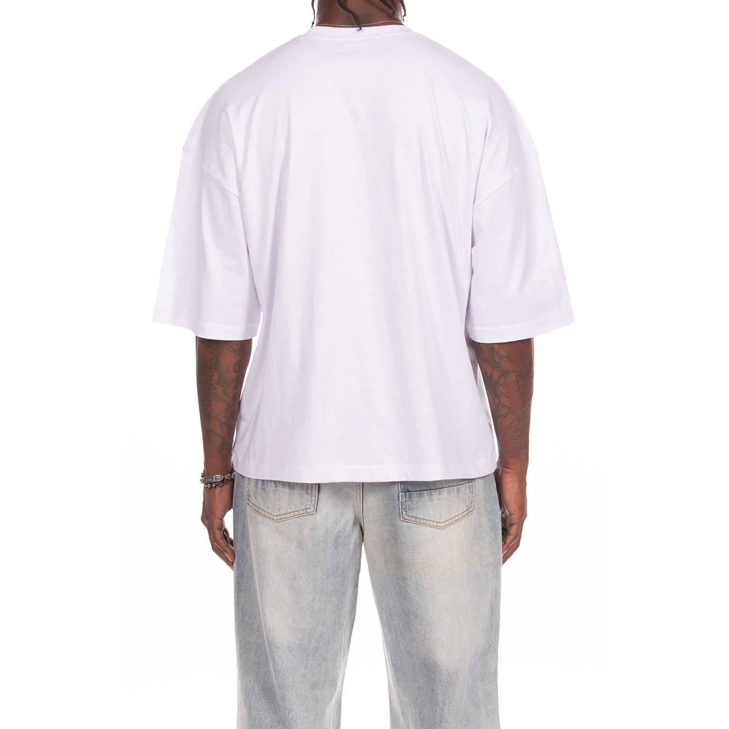 Hustle Gang Men's 10 Gallon Knit Graphic T-Shirt - White - WHITE
