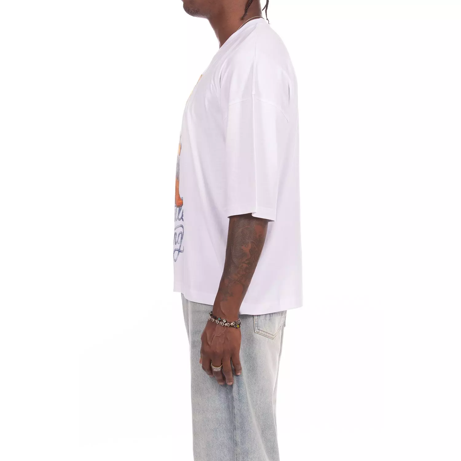 Hustle Gang Men's 10 Gallon Knit Graphic T-Shirt - White - WHITE