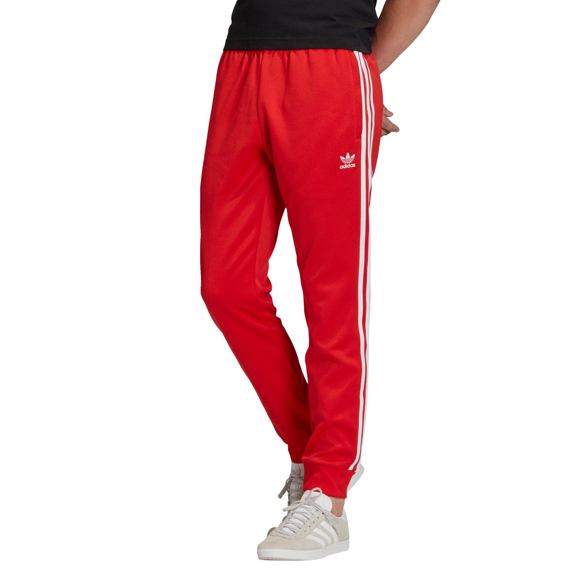 men's red adidas joggers