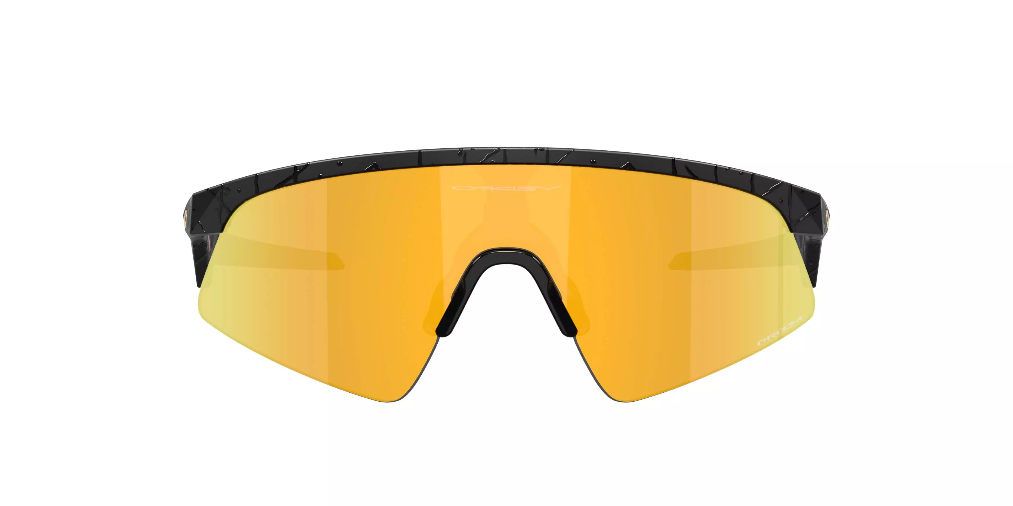 Oakley Youth Resistor Sweep Gridiron Collection Prizm 24K Sunglasses &ndash; Matte Black Splatter - BLACK/GOLD