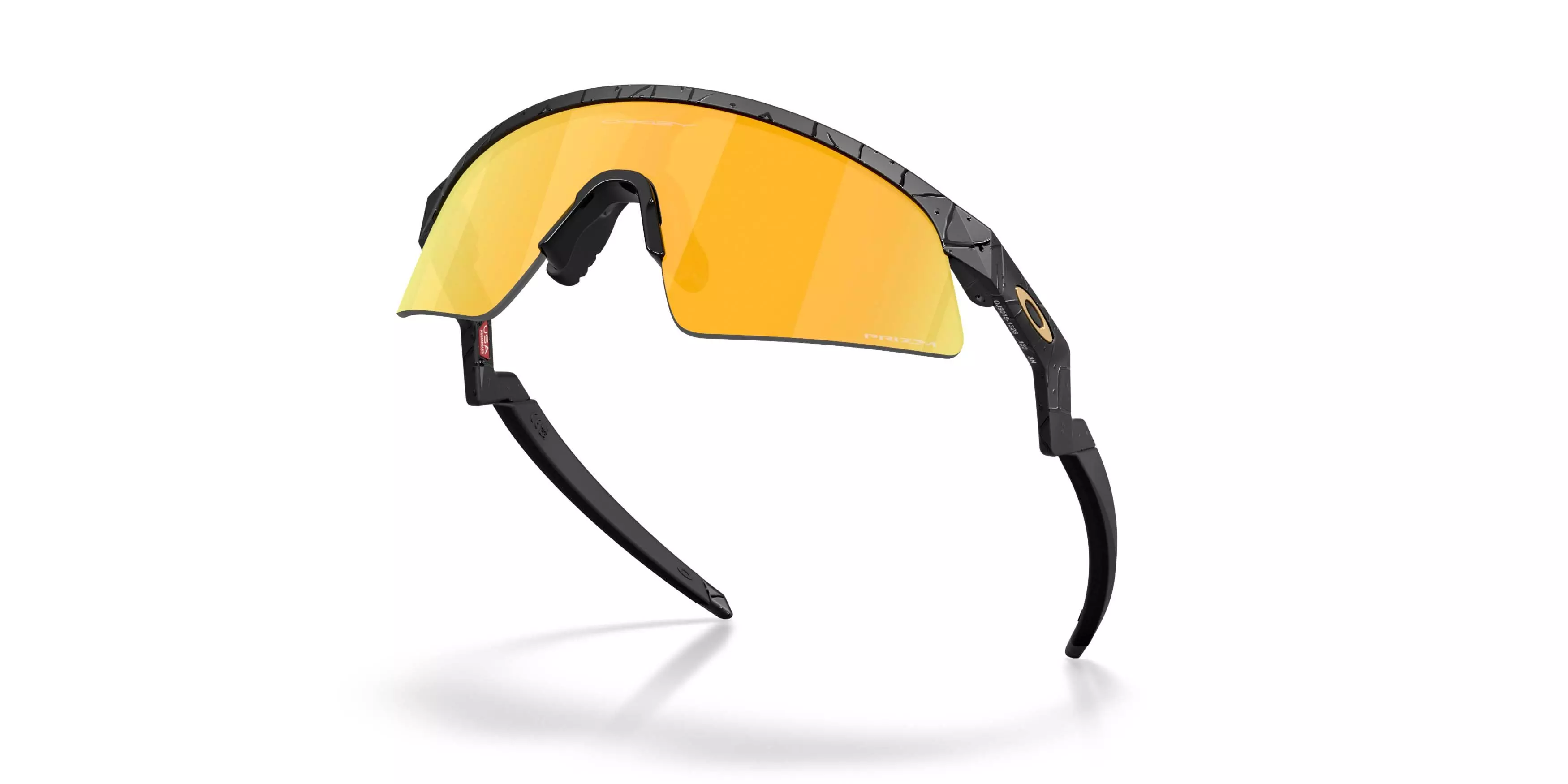 Oakley Youth Resistor Sweep Gridiron Collection Prizm 24K Sunglasses &ndash; Matte Black Splatter - BLACK/GOLD