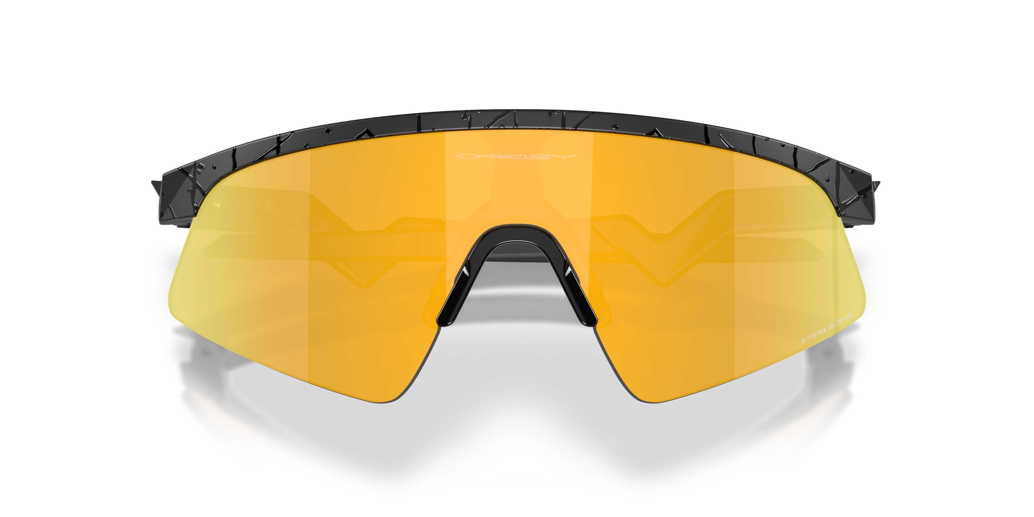Oakley Youth Resistor Sweep Gridiron Collection Prizm 24K Sunglasses &ndash; Matte Black Splatter - BLACK/GOLD Thumbnail View 7
