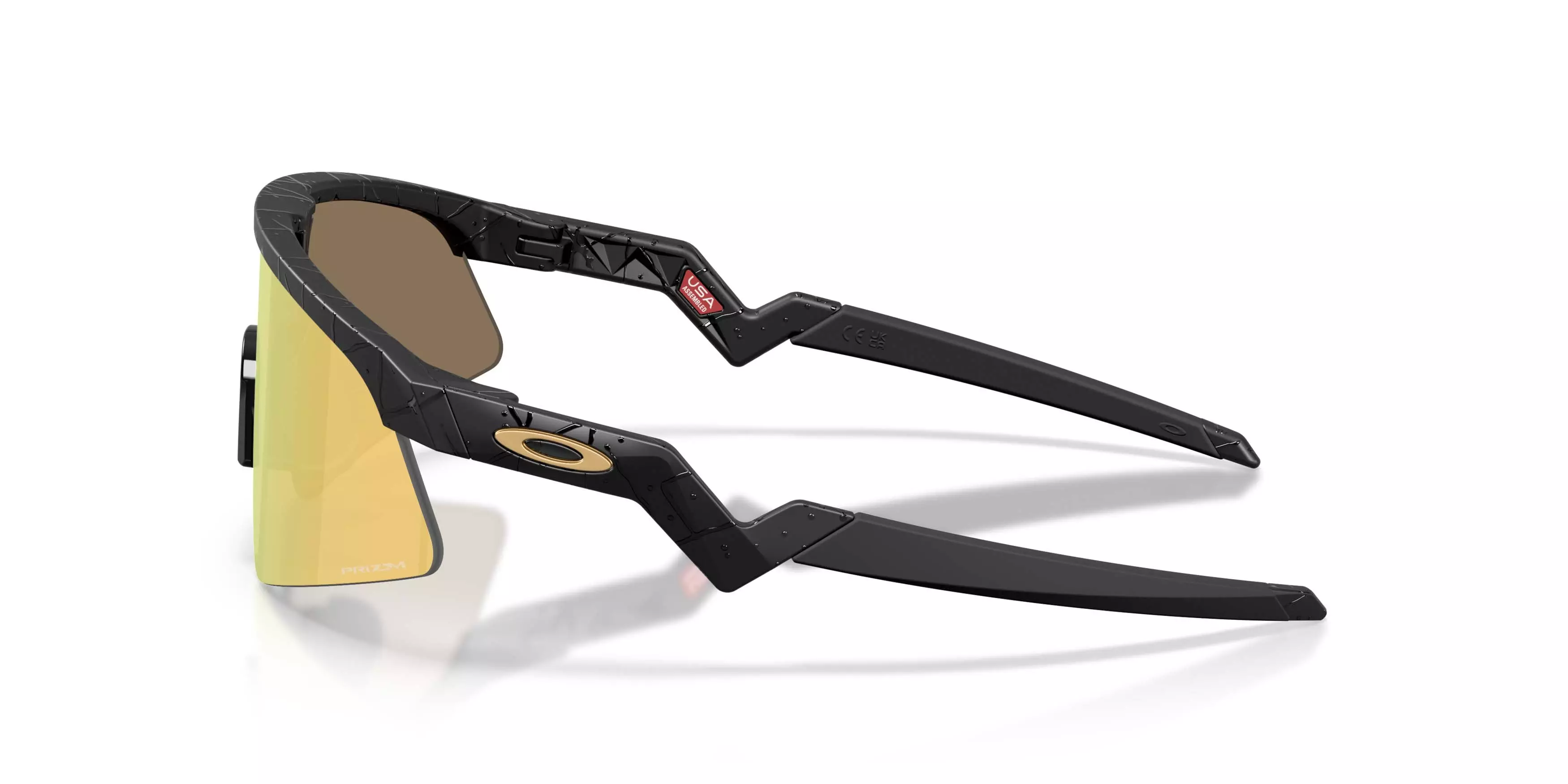 Oakley Youth Resistor Sweep Gridiron Collection Prizm 24K Sunglasses &ndash; Matte Black Splatter - BLACK/GOLD
