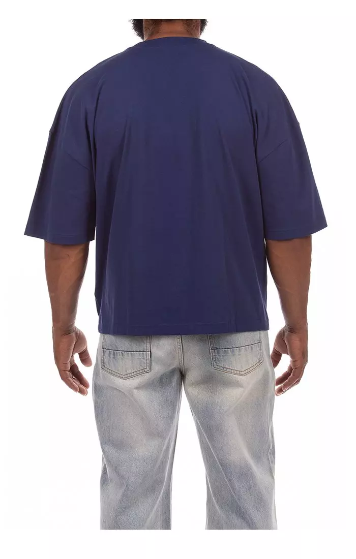 Hustle Gang Men's 10 Gallon Knit Graphic T-Shirt - Blue - BLUE