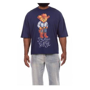 Hustle Gang Men's 10 Gallon Knit Graphic T-Shirt - Blue - BLUE