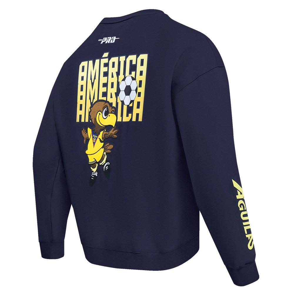 Pro Standard Men's Liga MX Club America Stadium Fleece V2 Soccer Crewneck - Navy - NAVY Thumbnail View 4