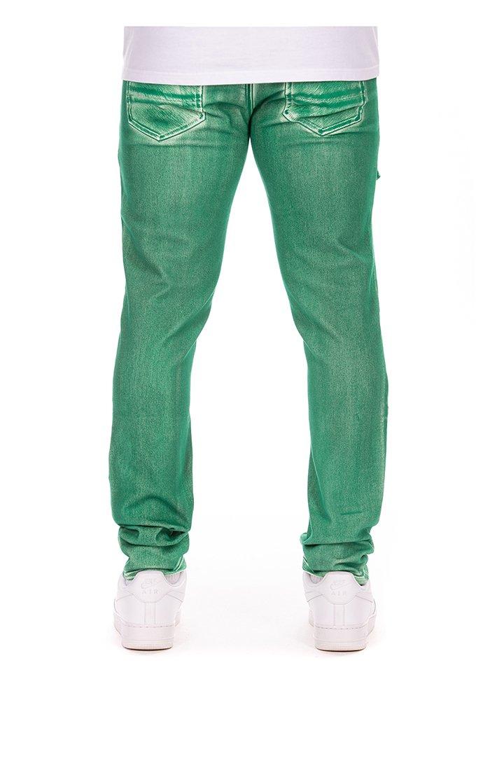 Hustle Gang Men's Lush Regular Fit Green Wash Denim Jeans - GREEN