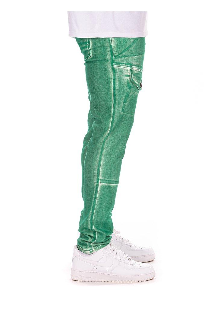 Hustle Gang Men's Lush Regular Fit Green Wash Denim Jeans - GREEN