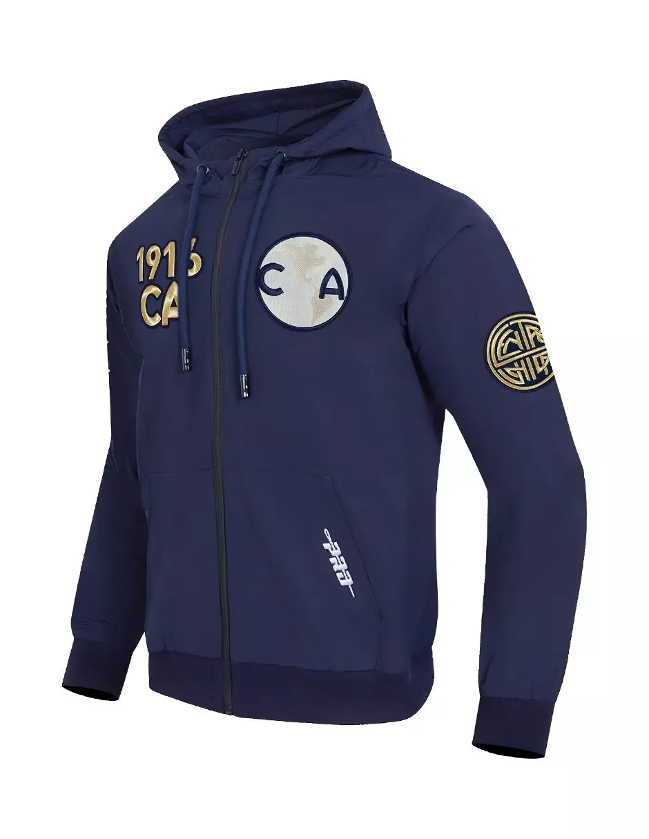 Pro Standard Men's Liga MX Club America Premium Woven Full Zip Pullover Soccer Jacket - Navy - NAVY