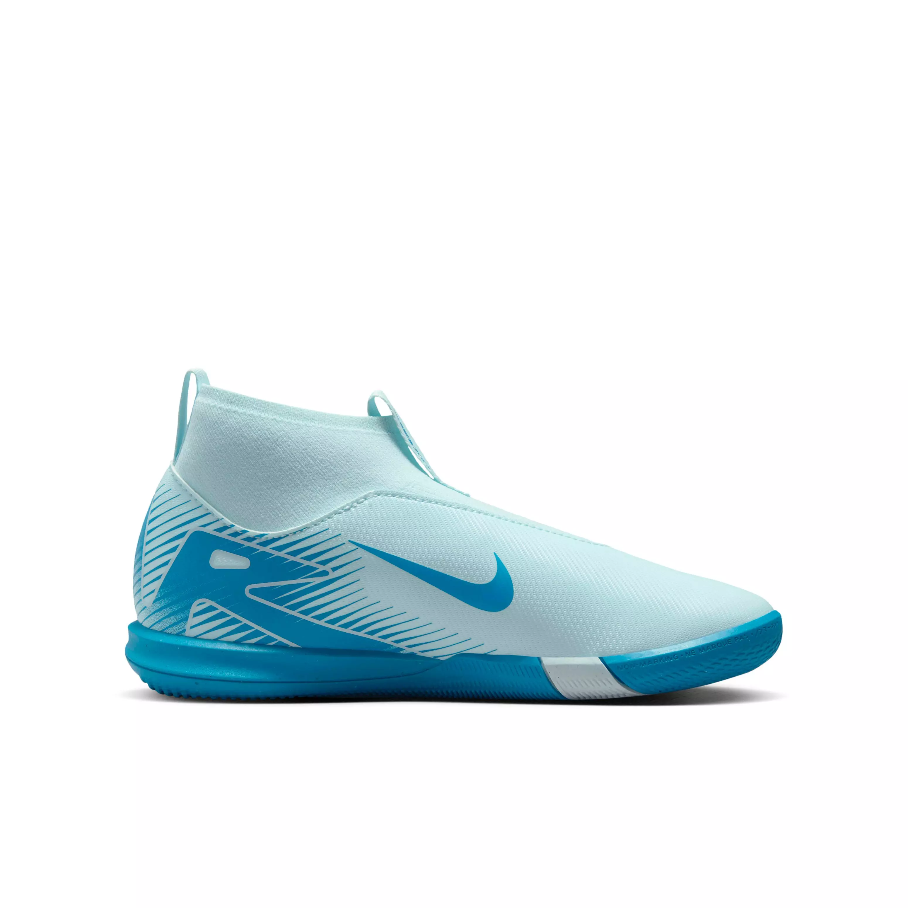 Nike Jr. Mercurial Superfly 10 Academy Indoor "Glacier Blue/Blue Orbit" Grade School Kids' Soccer Shoe - BLUE/BLUE