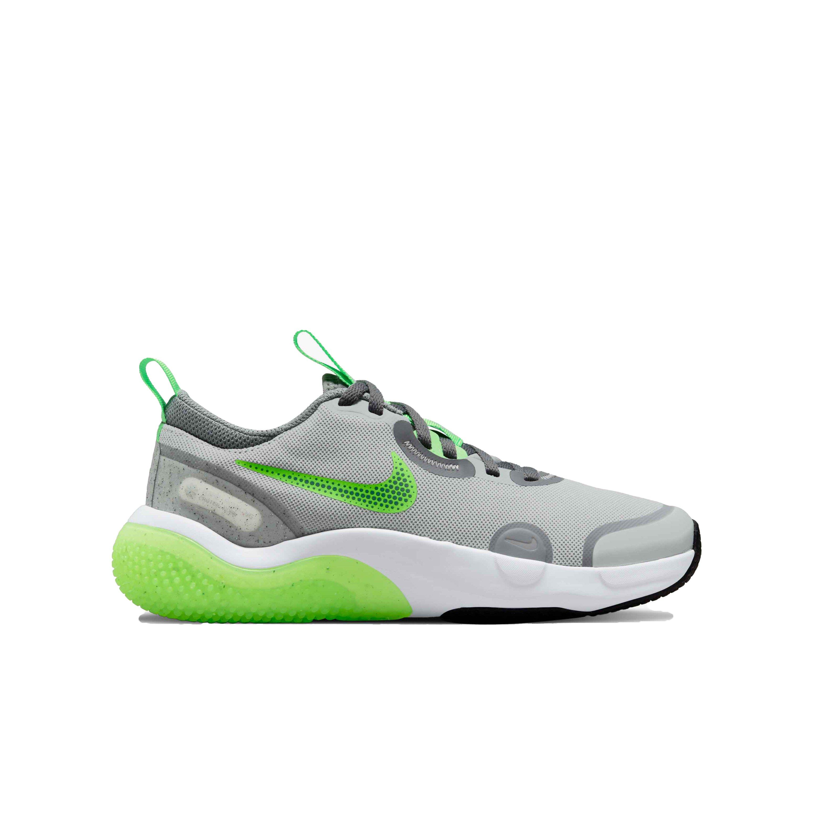 Nike Explor Next Nature "Light Smoke Grey/Green Strike" Grade School Boys' Running Shoe - GREY Thumbnail View 1