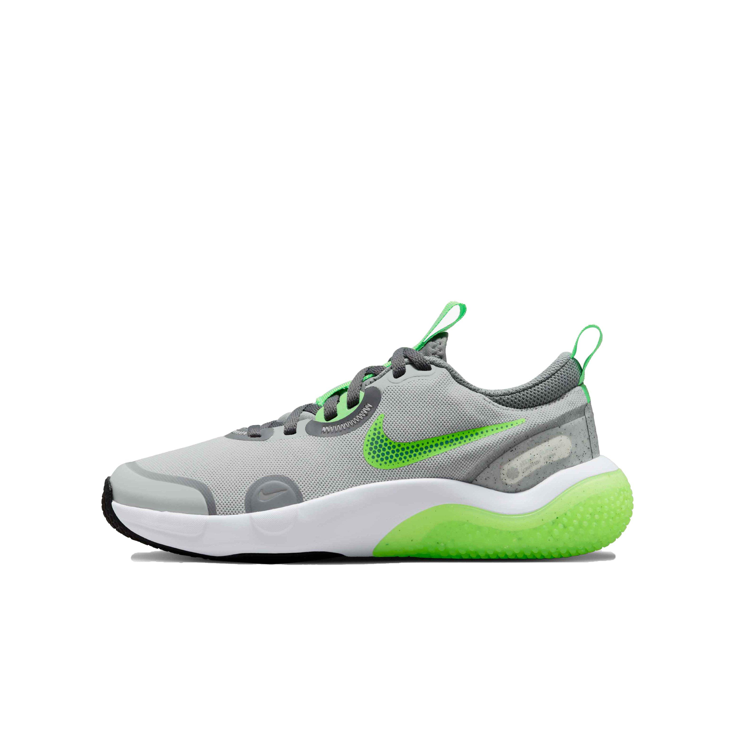 Nike Explor Next Nature "Light Smoke Grey/Green Strike" Grade School Boys' Running Shoe - GREY Thumbnail View 2