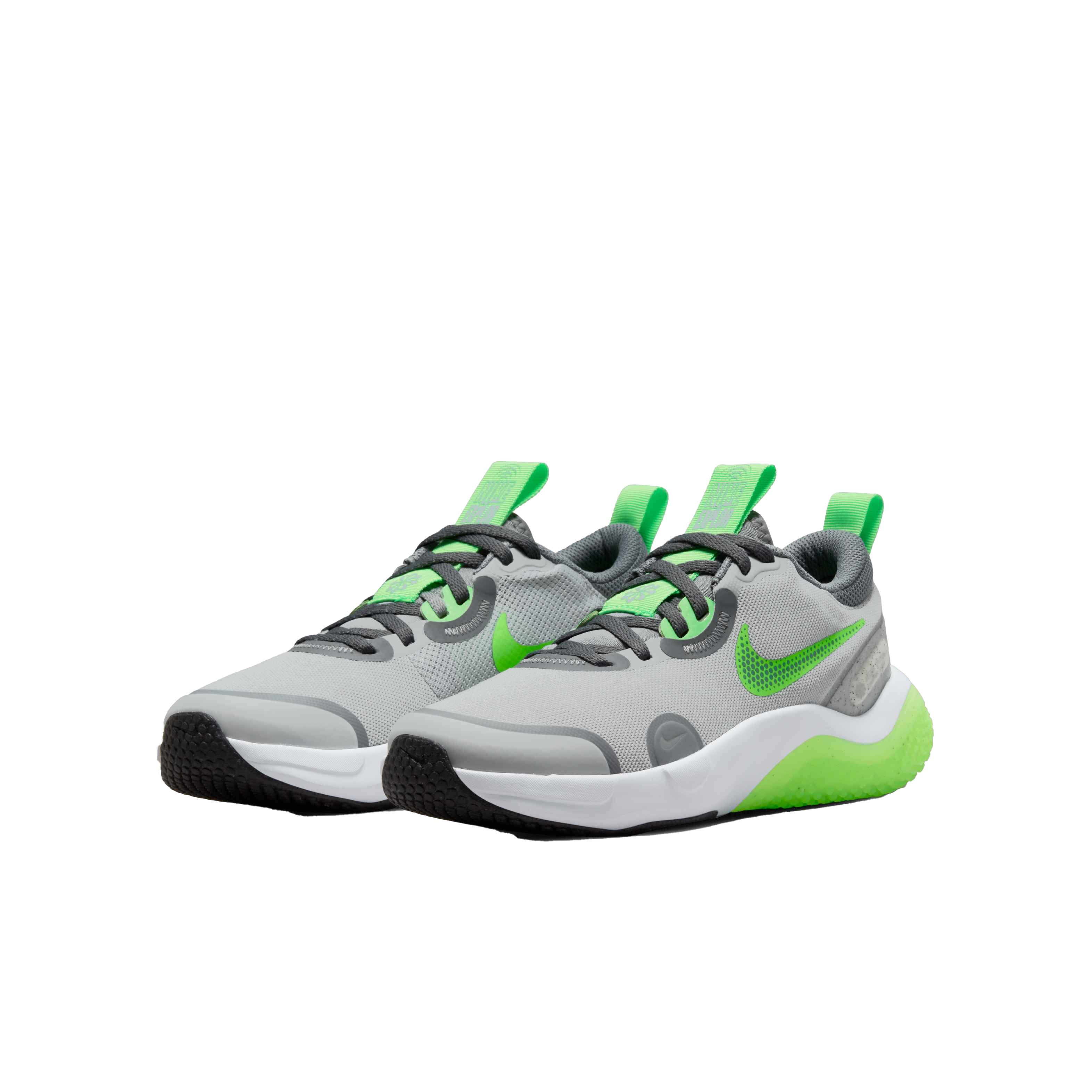 Nike Explor Next Nature "Light Smoke Grey/Green Strike" Grade School Boys' Running Shoe - GREY Thumbnail View 3