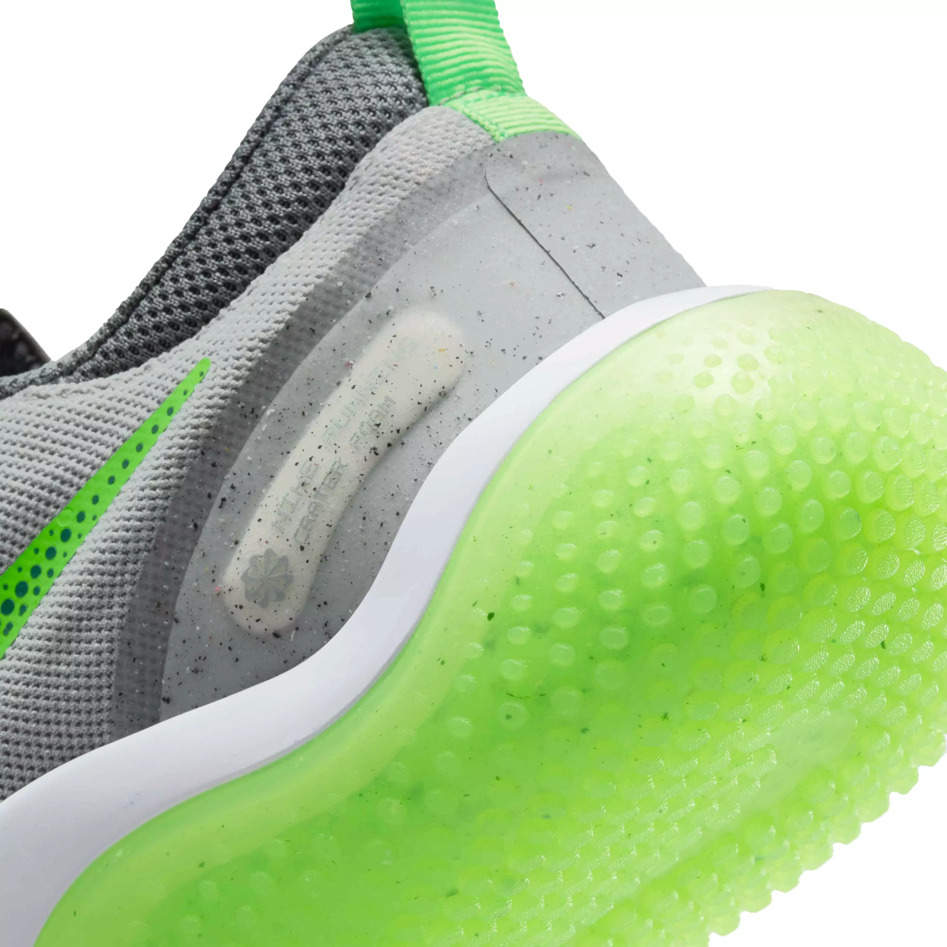 Nike Explor Next Nature "Light Smoke Grey/Green Strike" Grade School Boys' Running Shoe - GREY