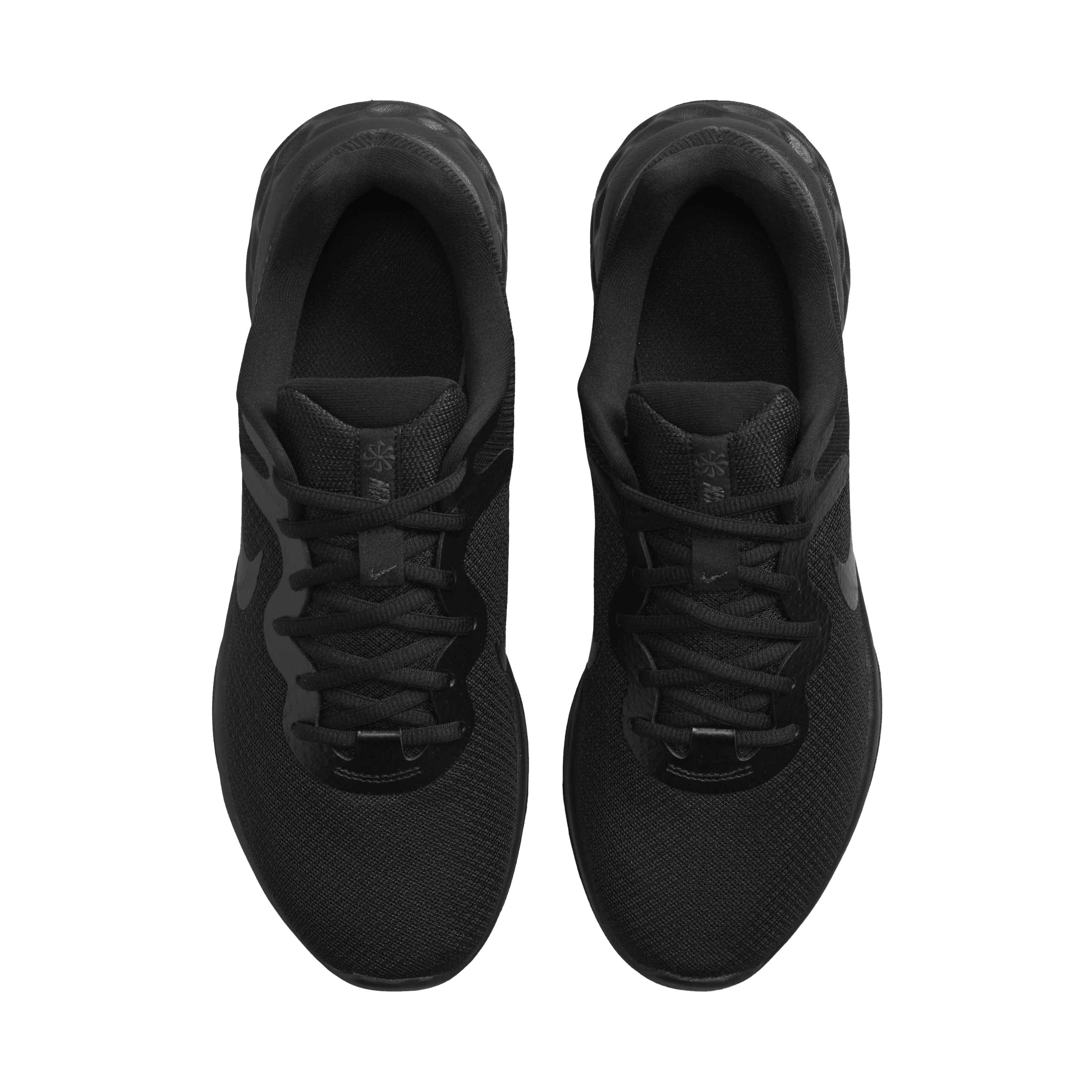Nike Revolution 6 GS "Black/Black/Dark Smoke Grey" Grade School Boys' Running Shoe - BLACK Thumbnail View 4