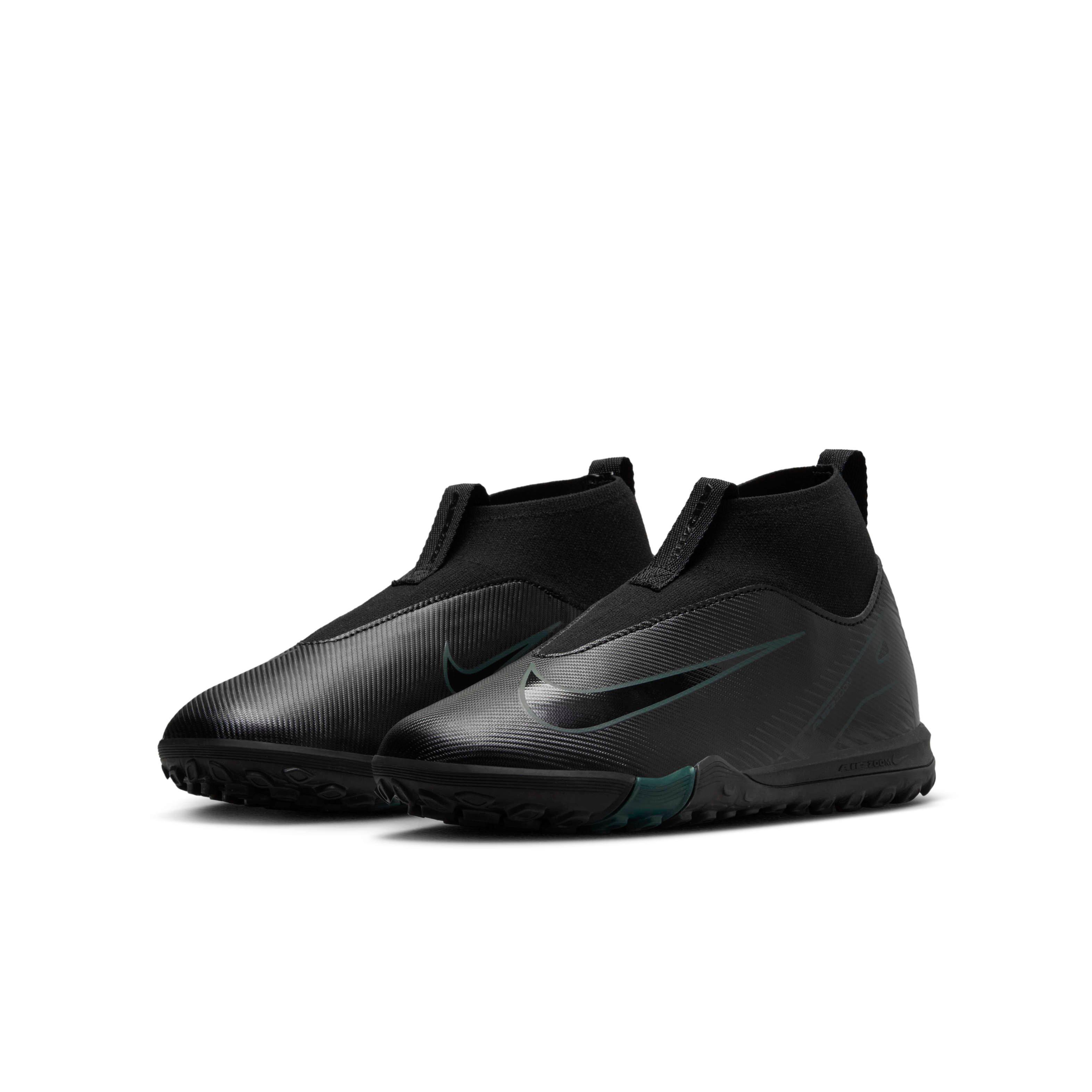Nike Jr. Mercurial Superfly 10 Academy Turf  Preschool Kids' "Black/Deep Jungle/Black" Soccer Shoe