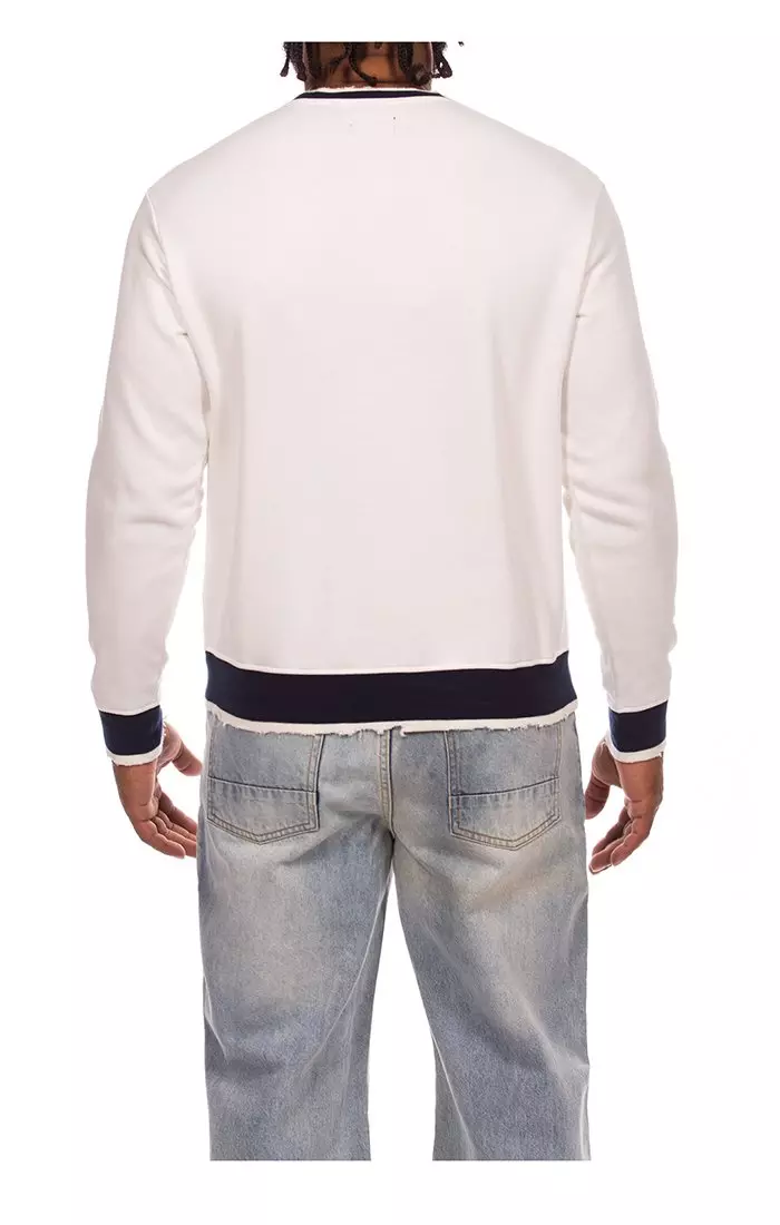 Hustle Gang Men's Baloo Fleece Sweatshirt - Cream - CREAM