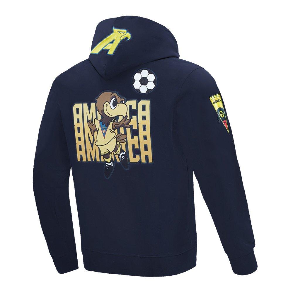 Pro Standard Men's Liga MX Club America Stadium Double Knit Pullover Hoodie - NAVY Thumbnail View 4