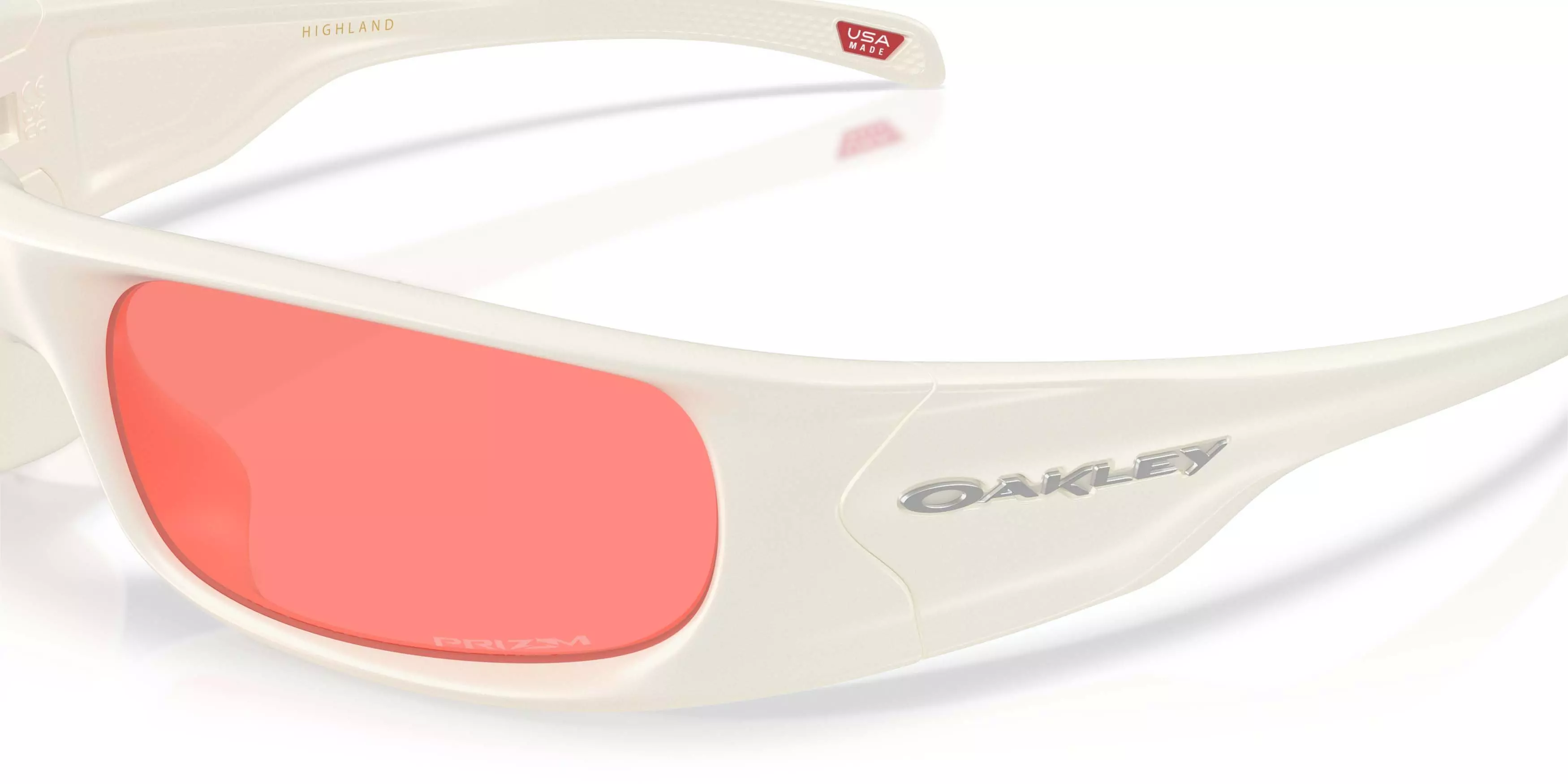 Oakley Highland Players Collection Prizm Peach Sunglasses &ndash; Matte Mist - WHITE/PINK