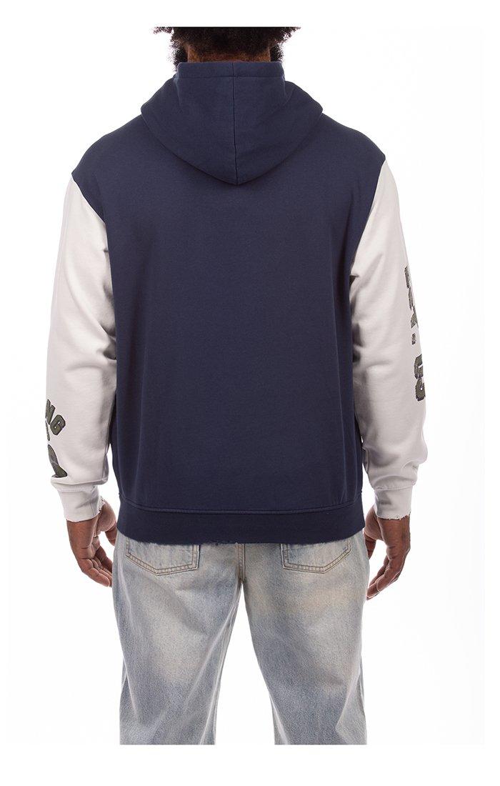 Hustle Gang Men's Paddington Hoodie - Blue/White - BLUE/WHITE
