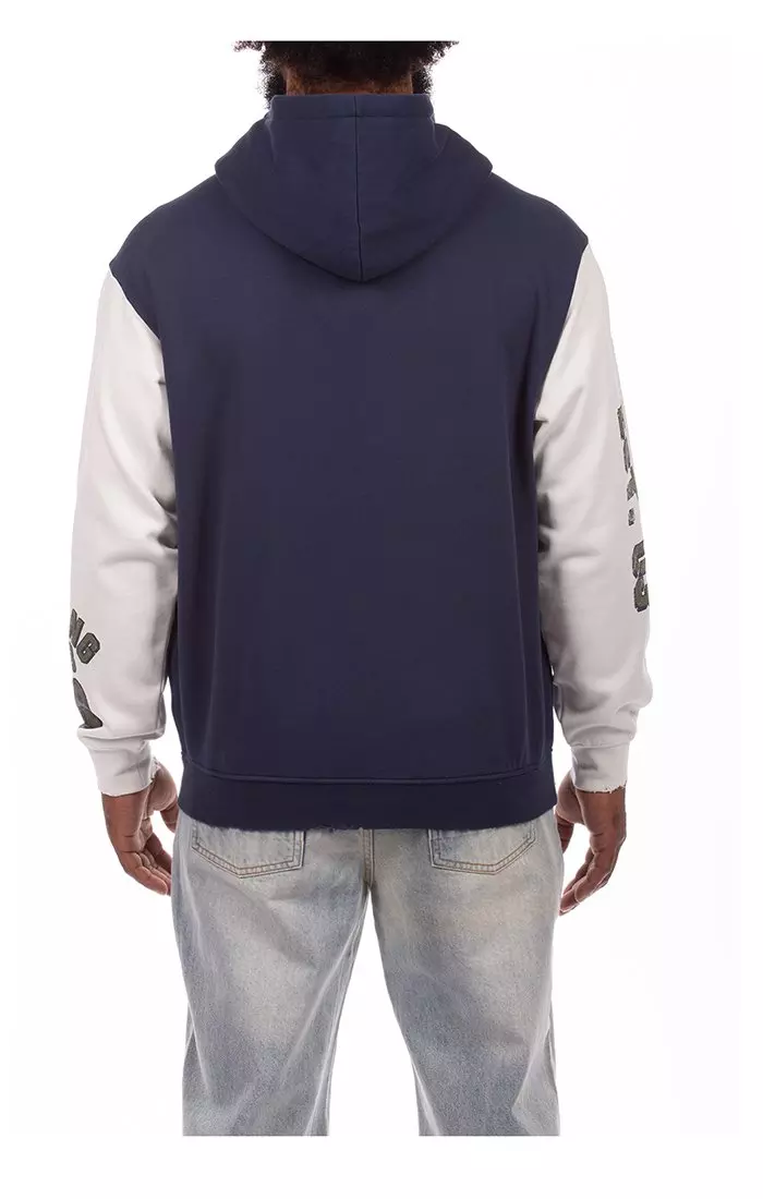 Hustle Gang Men's Paddington Hoodie - Blue/White - BLUE/WHITE