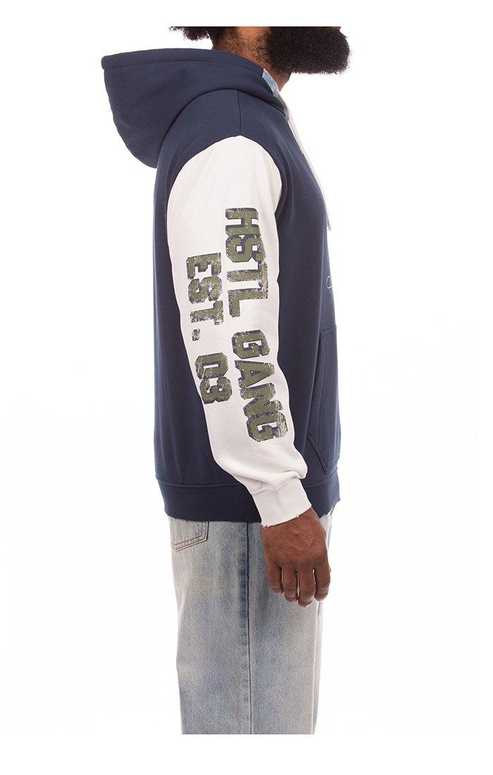 Hustle Gang Men's Paddington Hoodie - Blue/White - BLUE/WHITE