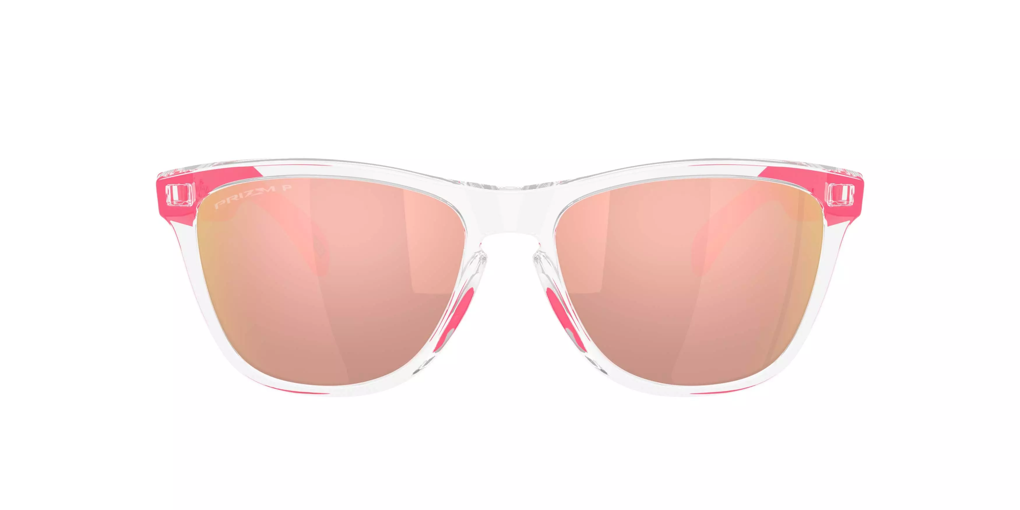 Oakley Frogskins Neon Pop Collection Prizm Rose Gold Polarized Sunglasses &ndash; Clear - CLEAR/PINK