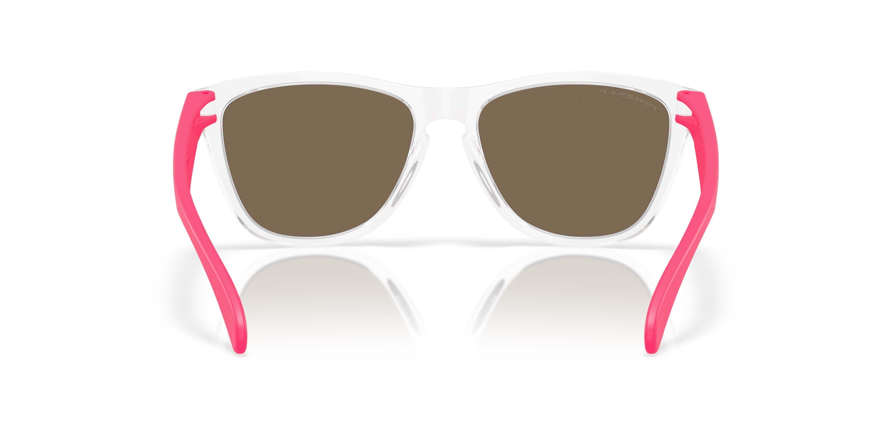 Oakley Frogskins Neon Pop Collection Prizm Rose Gold Polarized Sunglasses &ndash; Clear - CLEAR/PINK Thumbnail View 6