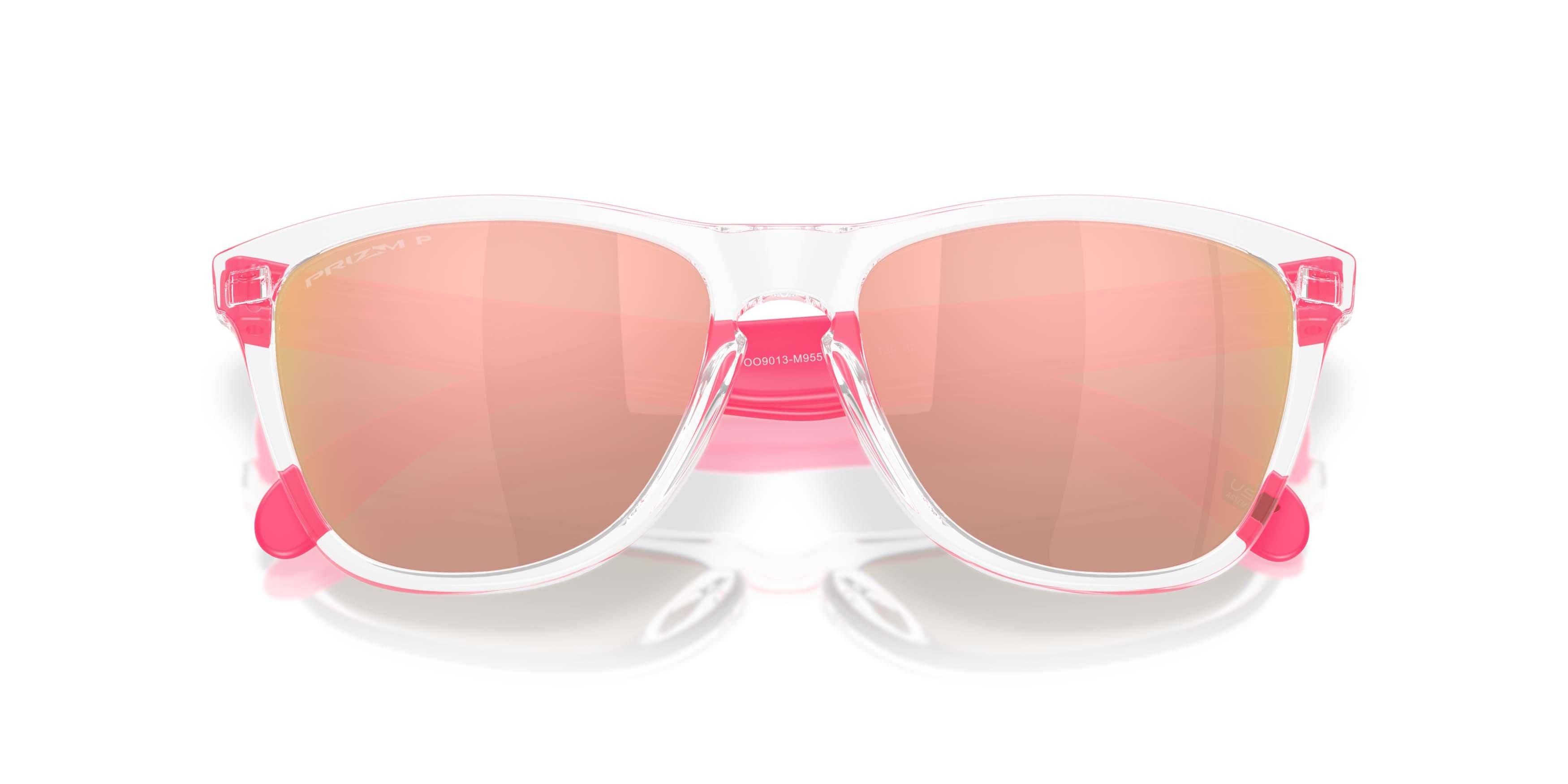 Oakley Frogskins Neon Pop Collection Prizm Rose Gold Polarized Sunglasses &ndash; Clear - CLEAR/PINK Thumbnail View 7
