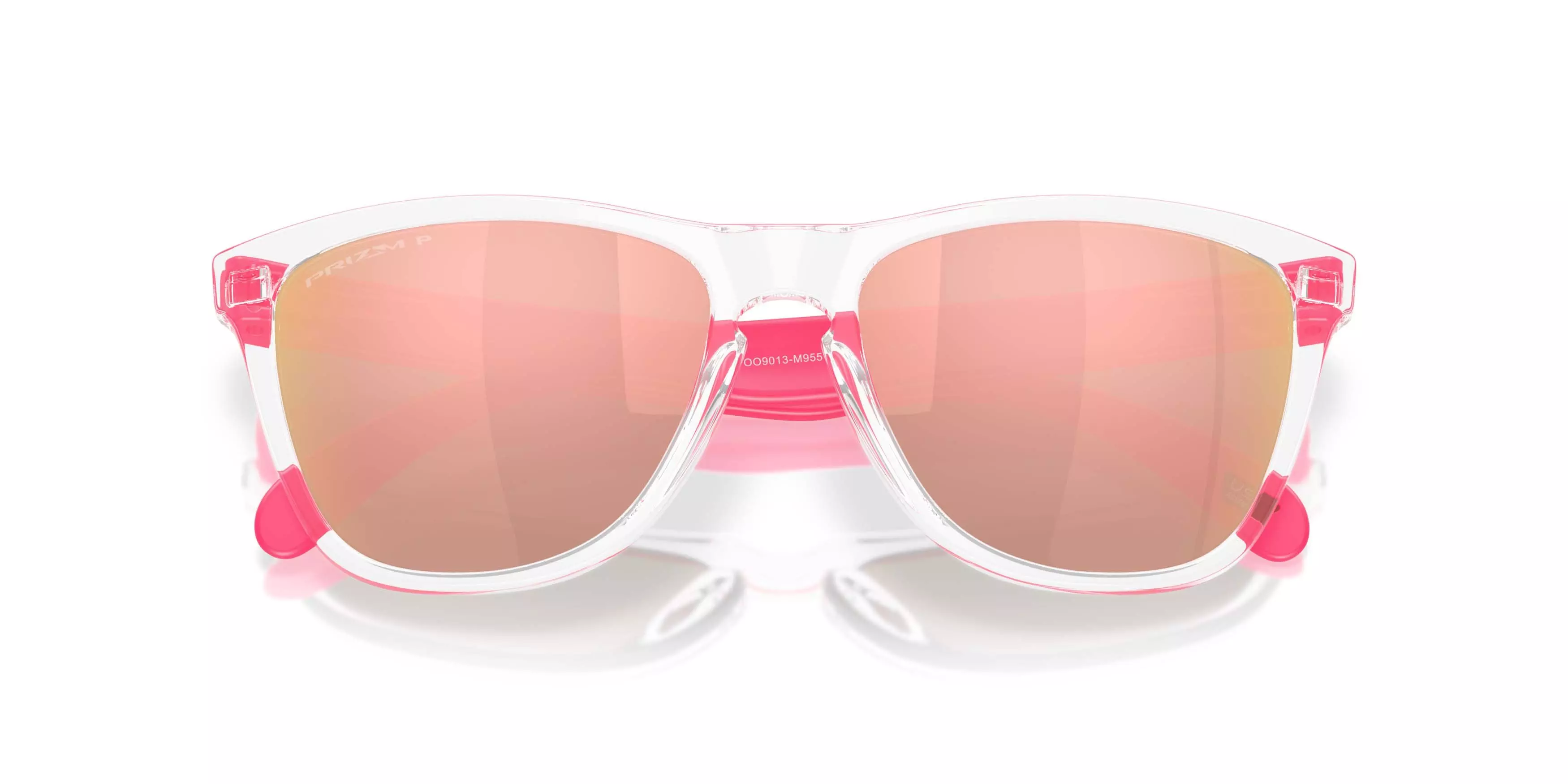 Oakley Frogskins Neon Pop Collection Prizm Rose Gold Polarized Sunglasses &ndash; Clear - CLEAR/PINK
