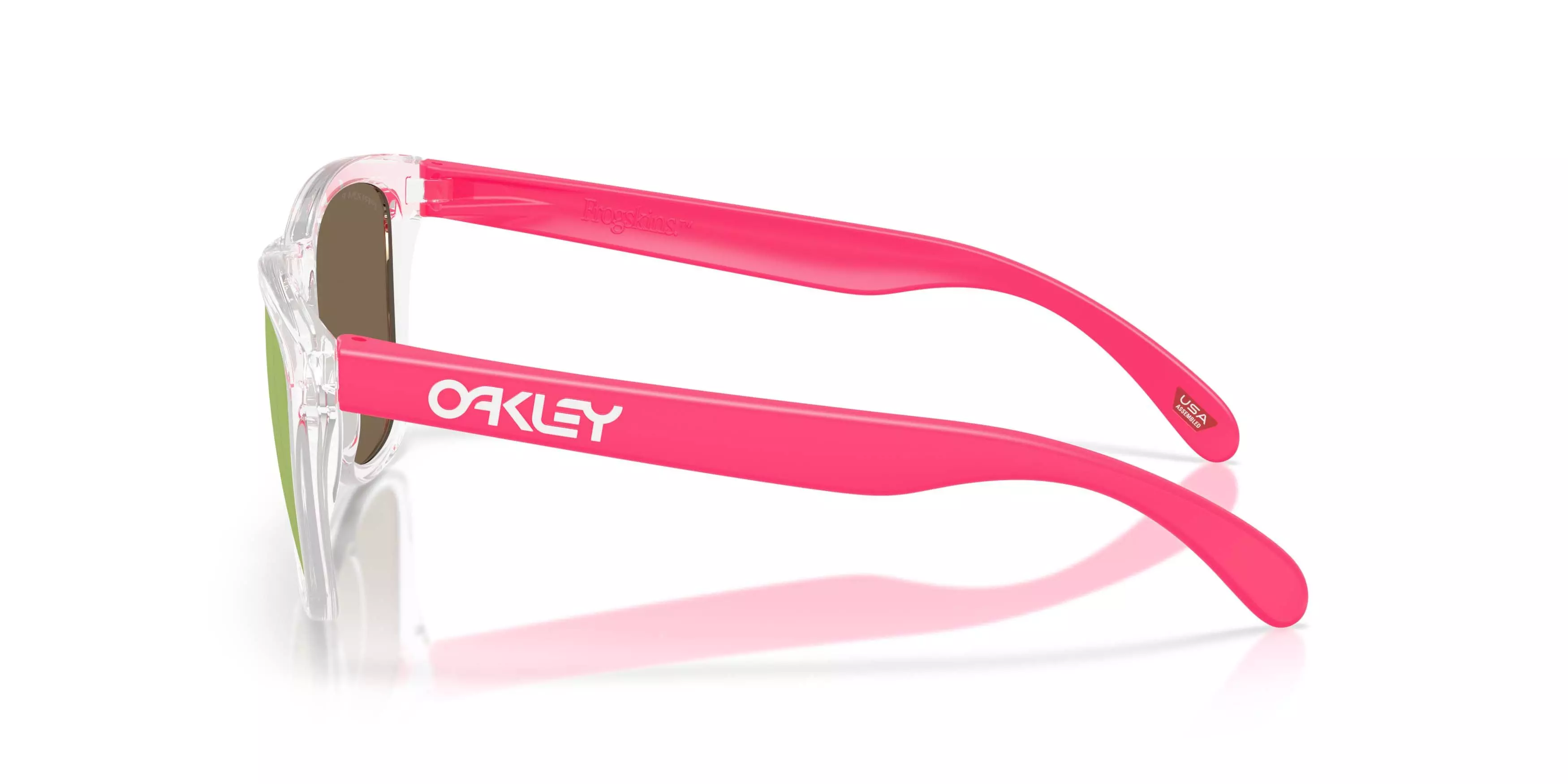 Oakley Frogskins Neon Pop Collection Prizm Rose Gold Polarized Sunglasses &ndash; Clear - CLEAR/PINK