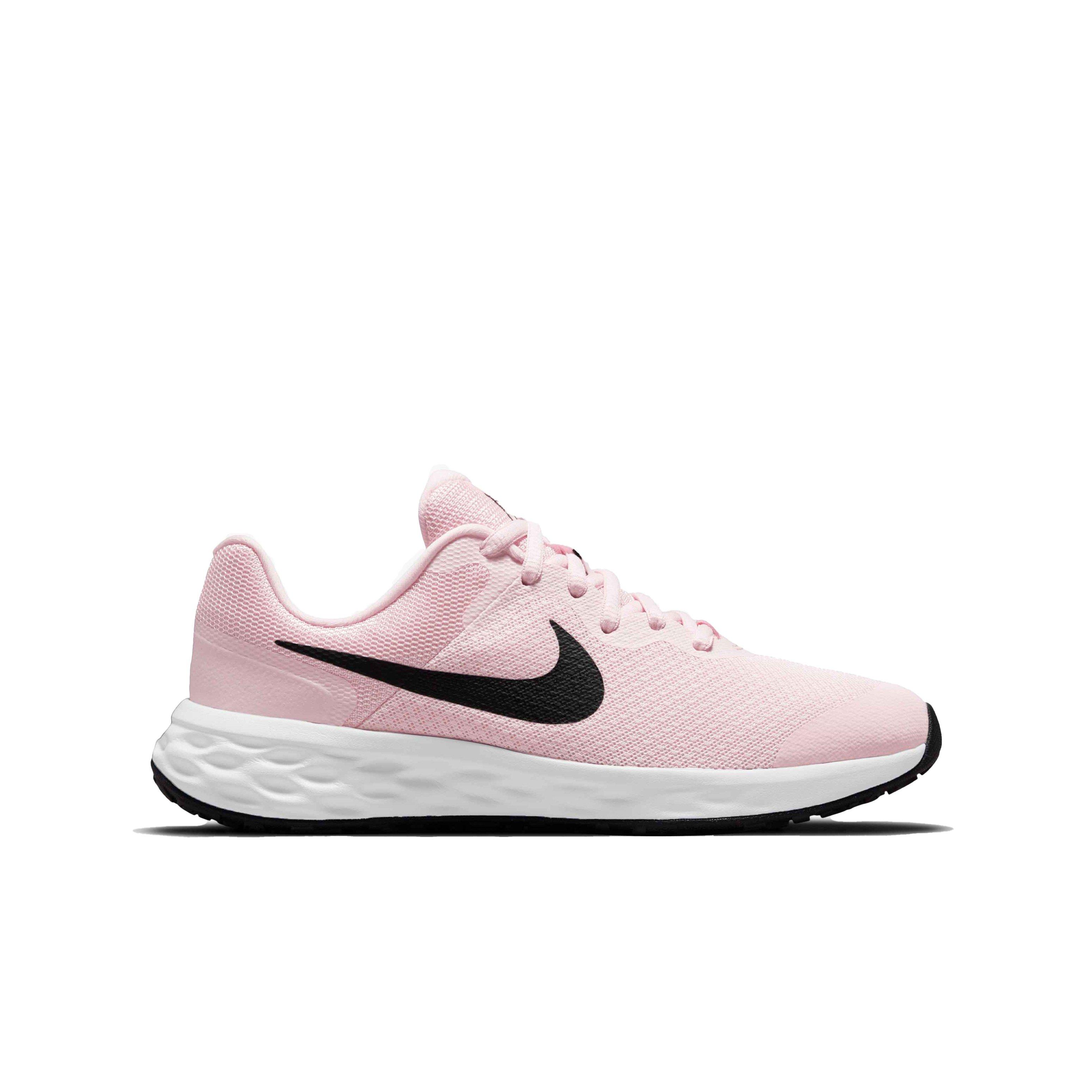 Nike Revolution 6 Pink Foam Black Grade School Girls Running Shoe