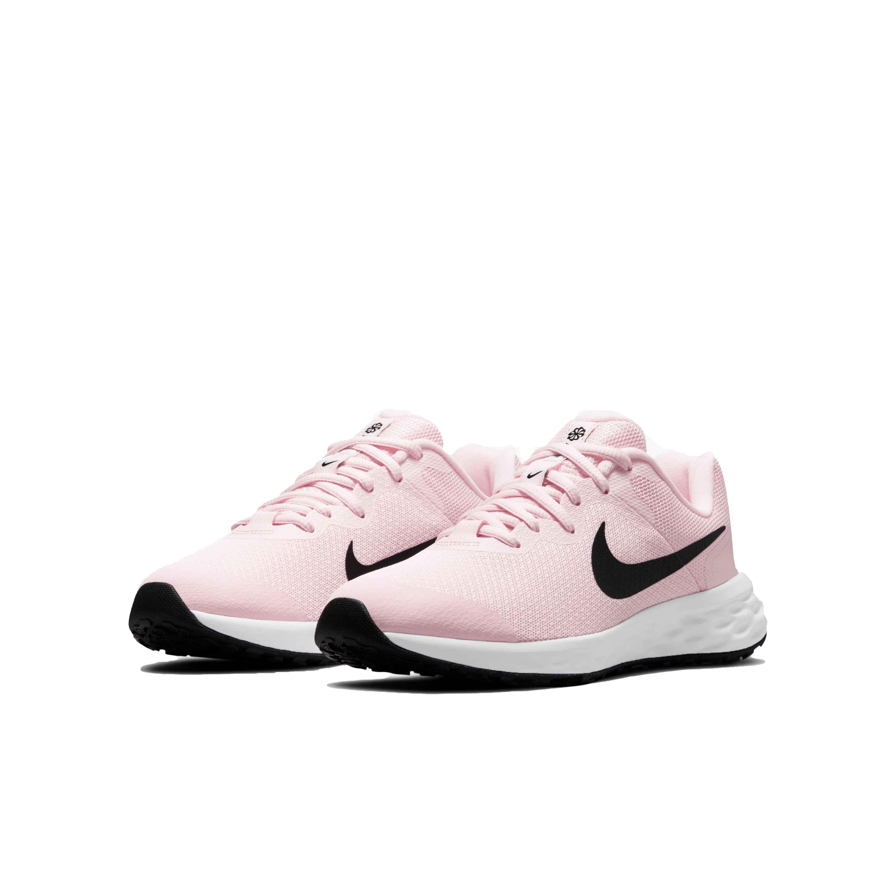 Nike Revolution 6 Pink Foam Black Grade School Girls Running Shoe Hibbett