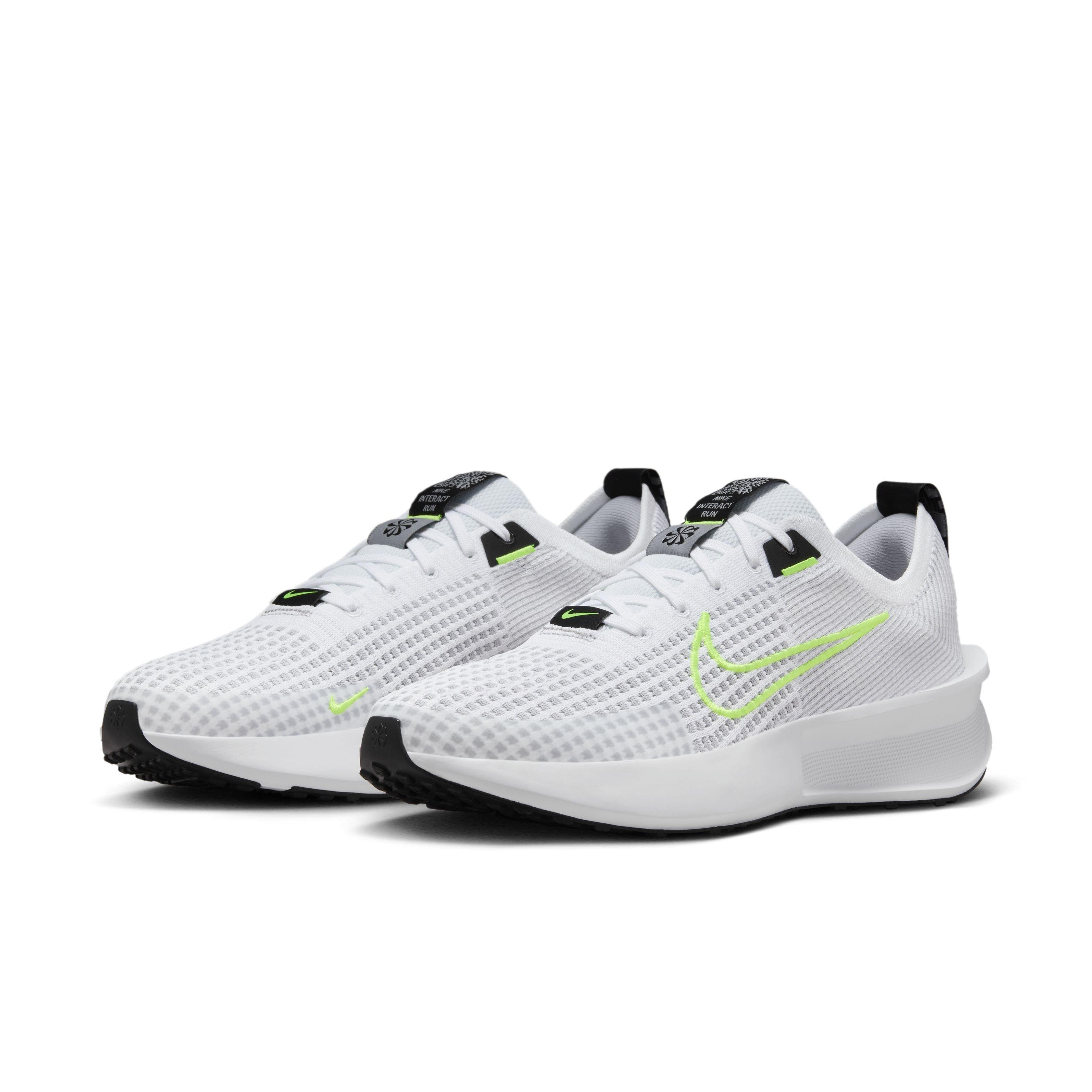 Nike Interact Run "White/Wolf Grey/Black/Volt" Men's Running Shoe - WHITE/GREY/VOLT Thumbnail View 3