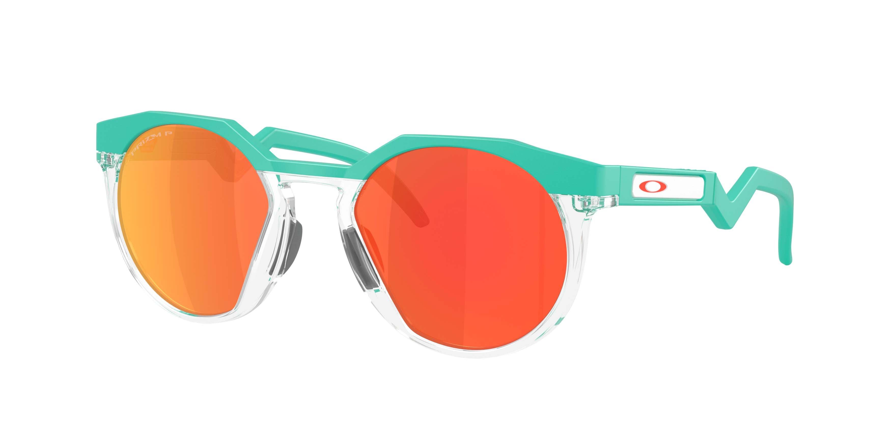 Oakley HSTN Neon Pop Collection Prizm Ruby Polarized Sunglasses &ndash; Celeste - GREEN/RED Thumbnail View 1