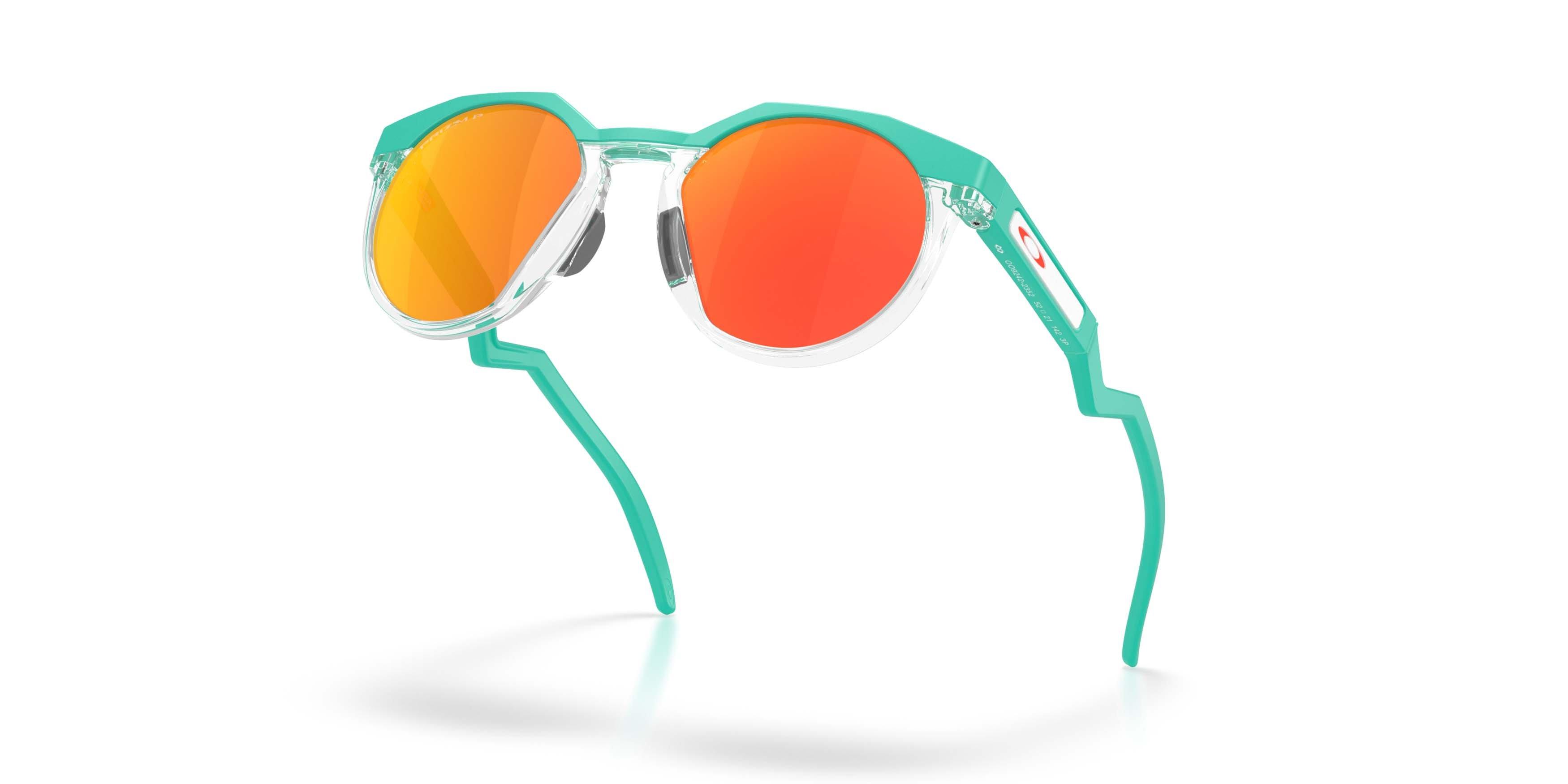 Oakley HSTN Neon Pop Collection Prizm Ruby Polarized Sunglasses &ndash; Celeste - GREEN/RED Thumbnail View 3