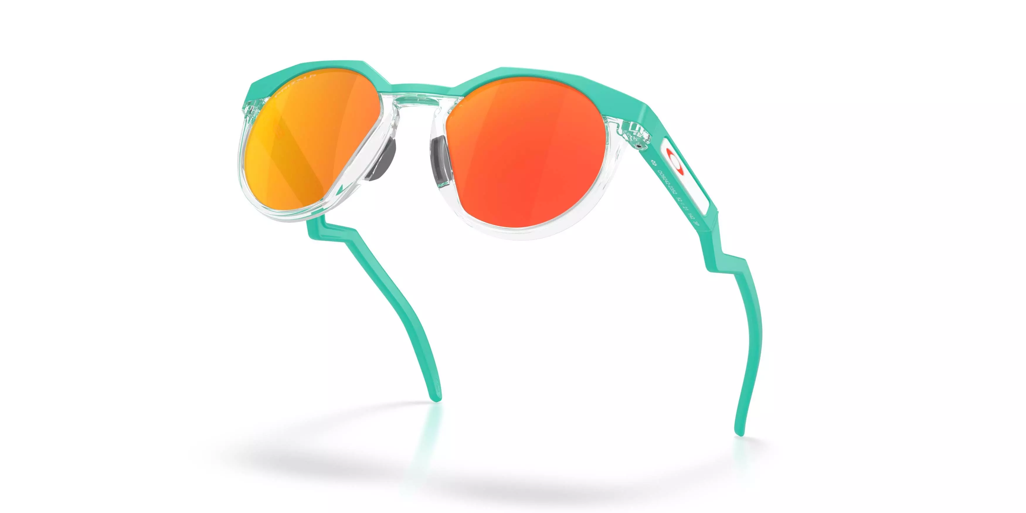 Oakley HSTN Neon Pop Collection Prizm Ruby Polarized Sunglasses &ndash; Celeste - GREEN/RED